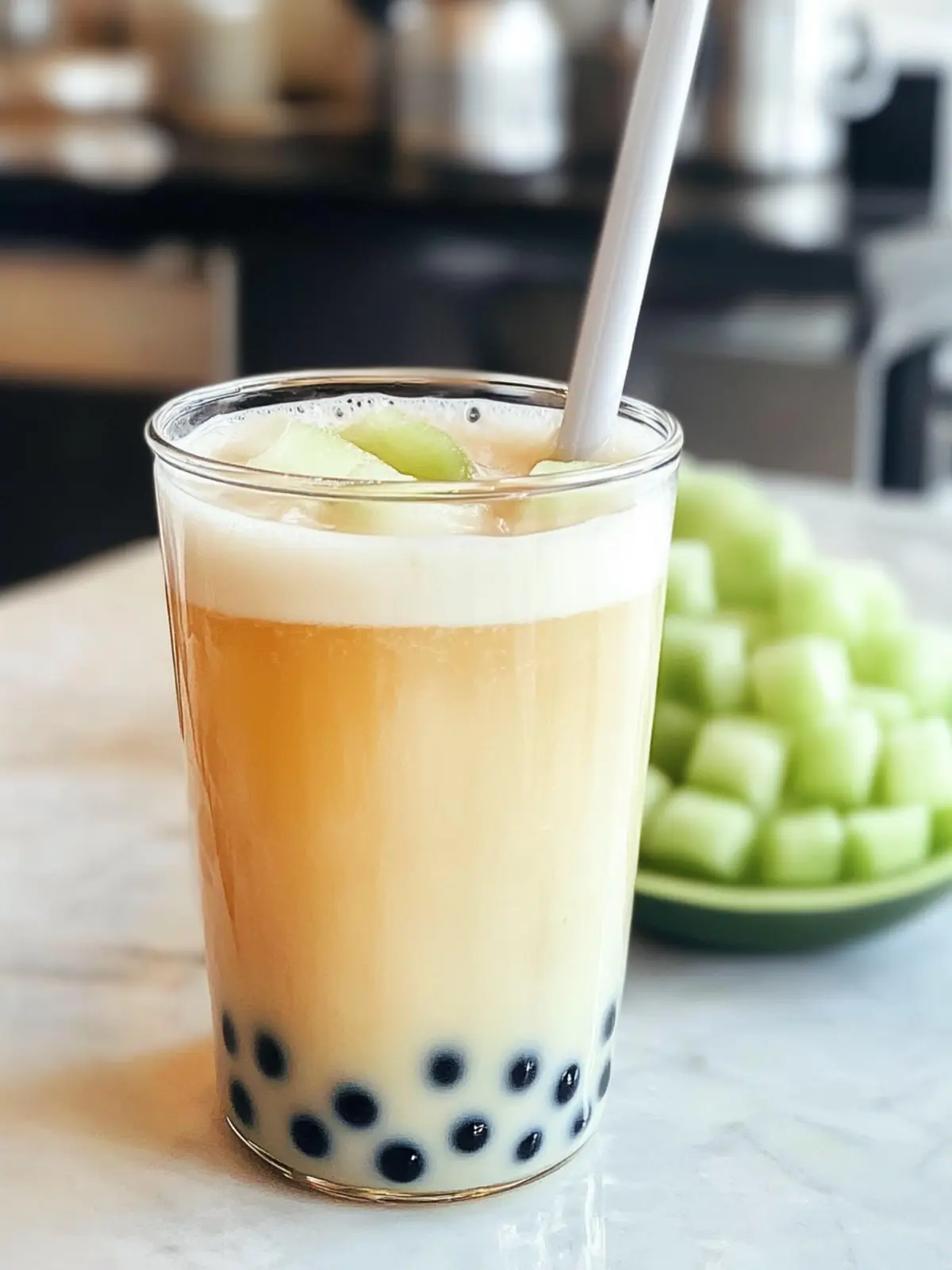 Refreshing Honeydew Milk Tea with Boba for Summer Bliss 2 Honeydew Milk Tea with Boba