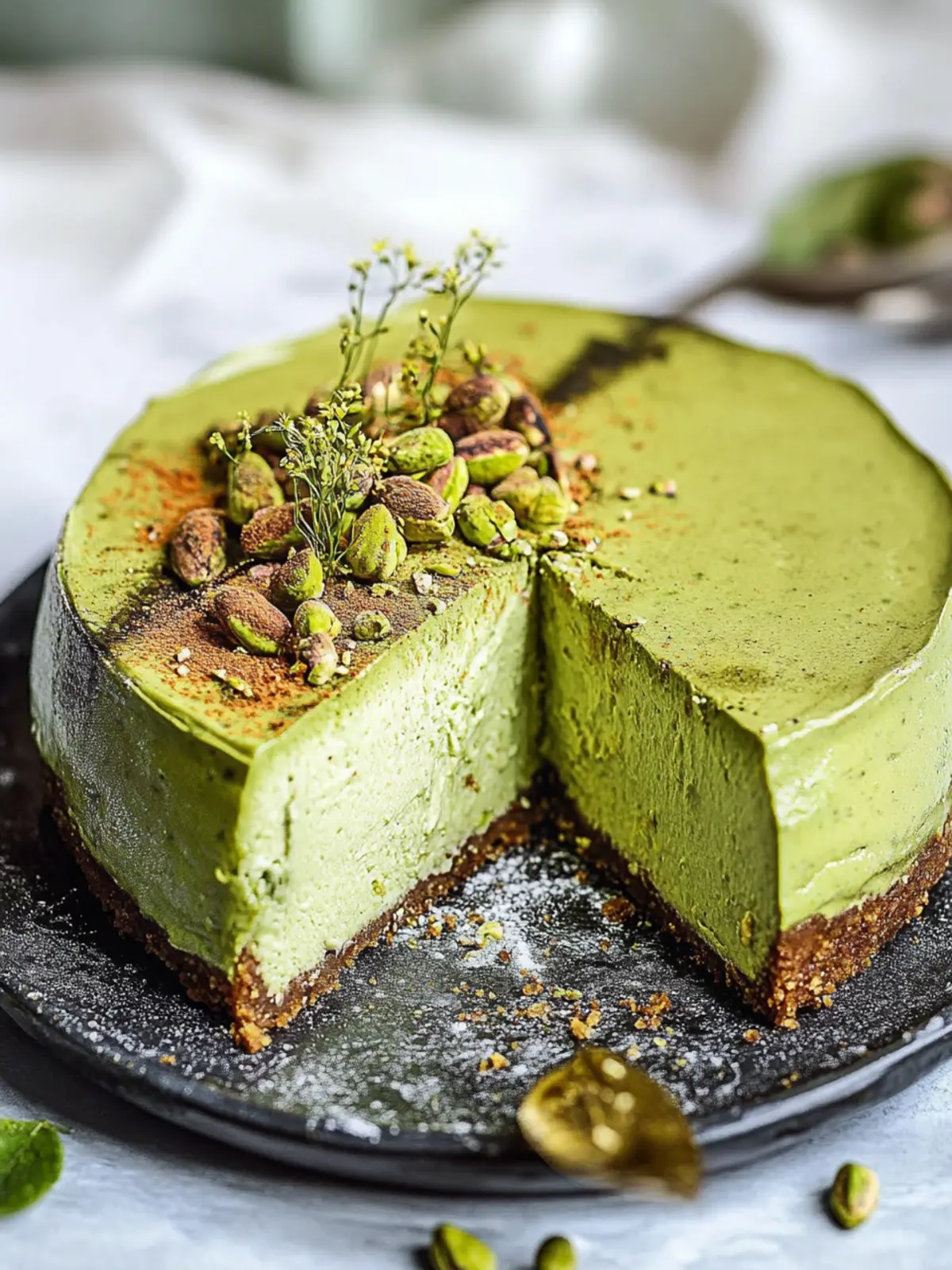Decadent Pistachio Burnt Basque Cheesecake for Beginners 4 Pistachio Burnt Basque Cheesecake