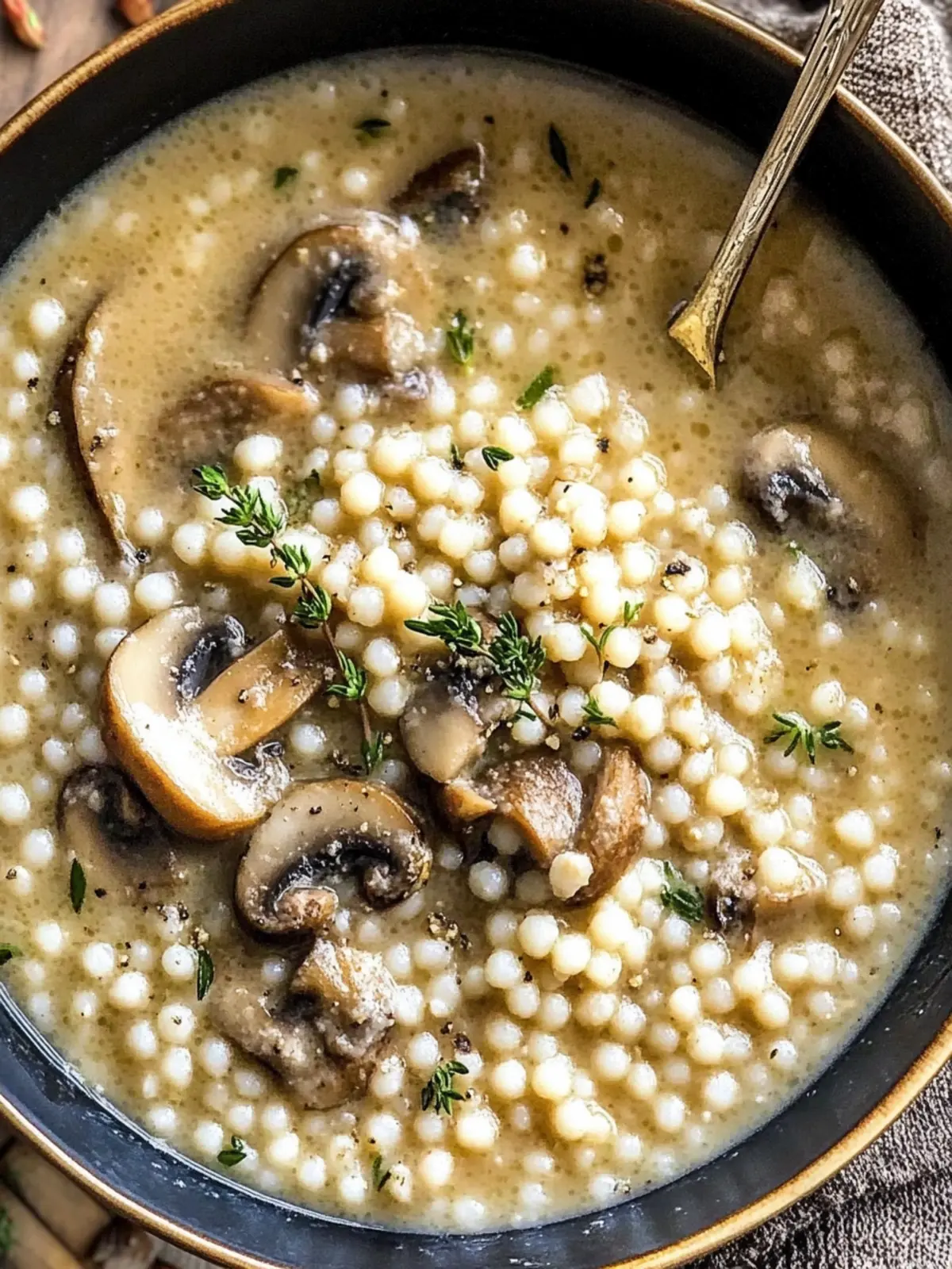 Creamy Mushroom & Pearl Couscous Soup: A Cozy Delight 3 Creamy Mushroom & Pearl Couscous Soup