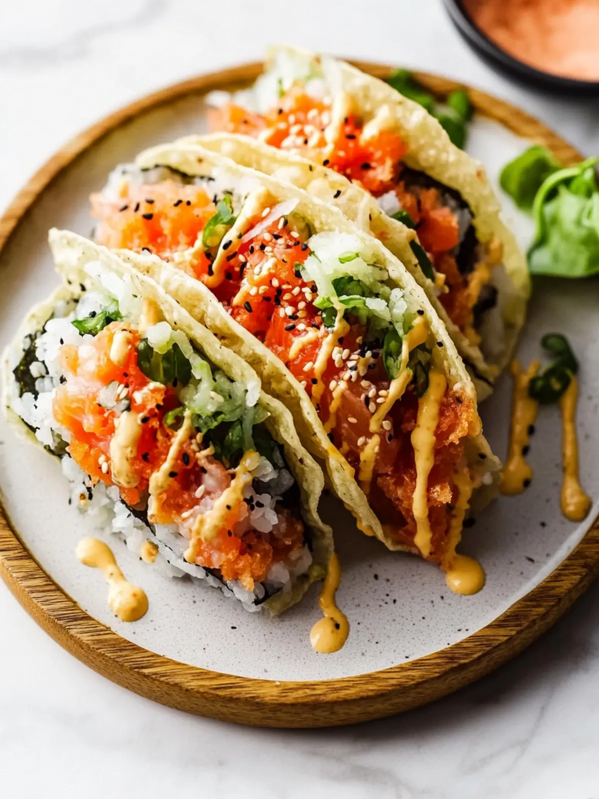 Crispy Salmon Tempura Sushi Tacos You'll Crave Every Night 2 Salmon Tempura Sushi Taco