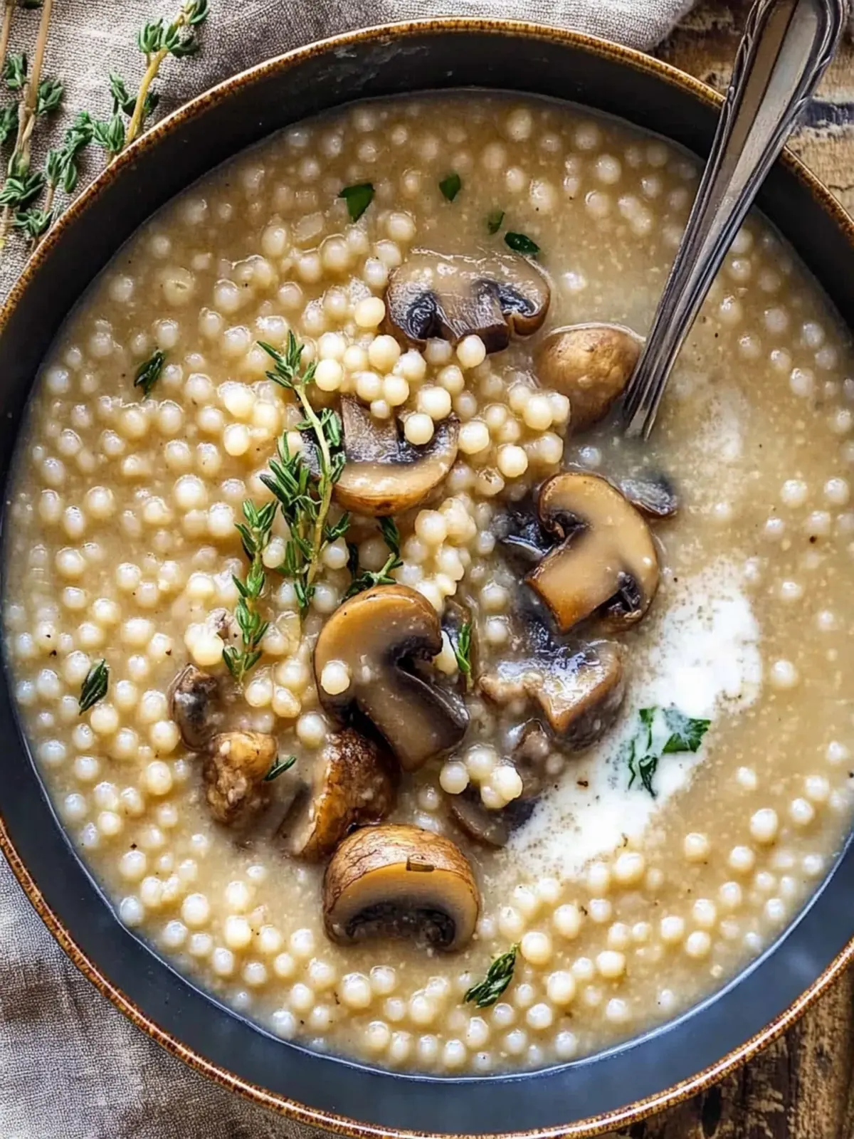Creamy Mushroom & Pearl Couscous Soup: A Cozy Delight 4 Creamy Mushroom & Pearl Couscous Soup