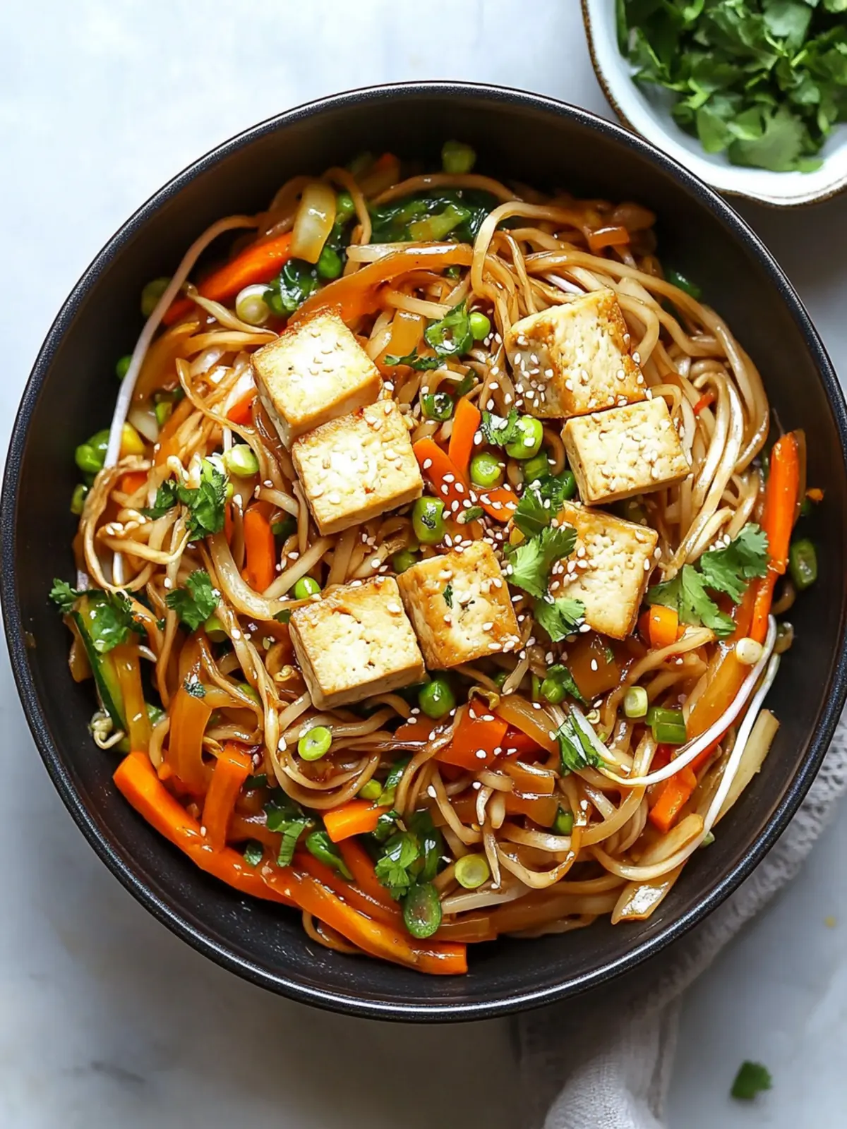 Savory Vegetable Lo Mein with Crispy Tofu Delight 3 Vegetable Lo Mein Crispy Tofu