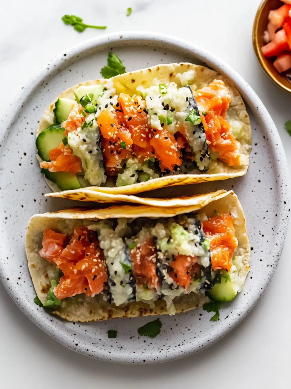 Crispy Salmon Tempura Sushi Tacos You'll Crave Every Night 3 Salmon Tempura Sushi Taco