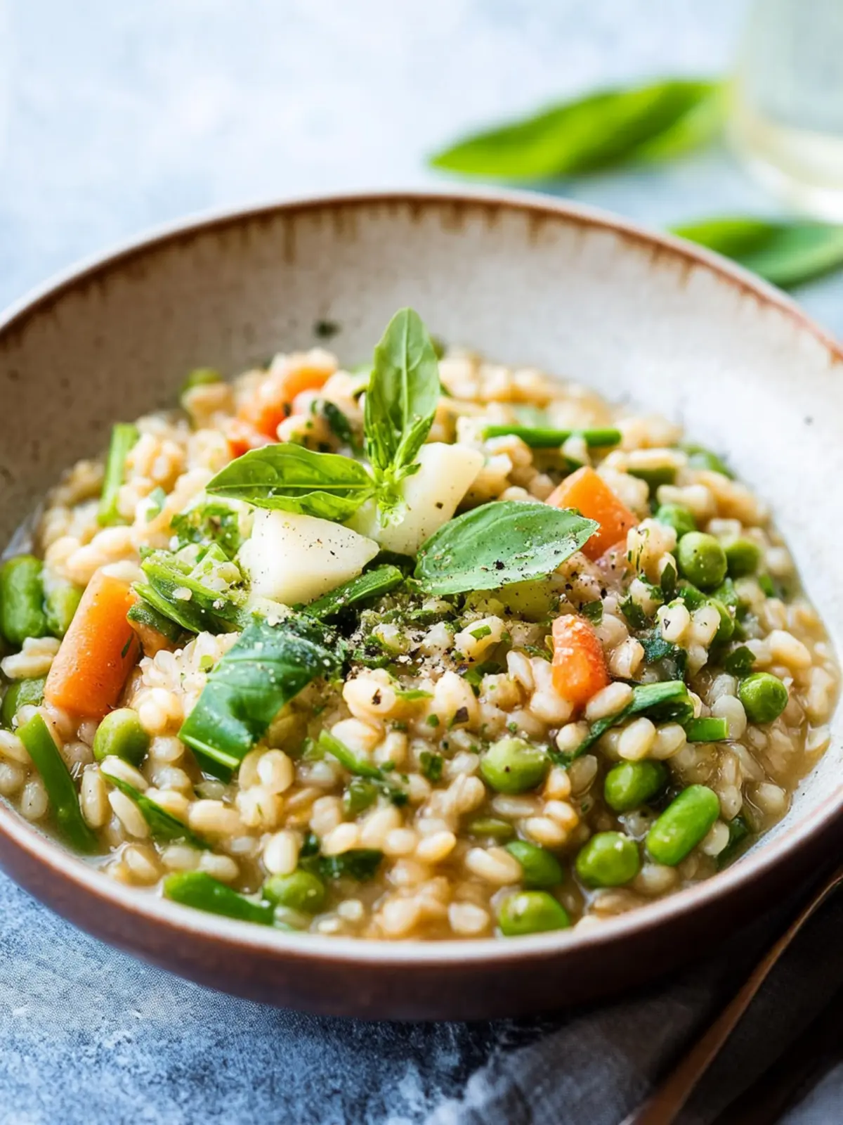 Creamy Pearl Barley Risotto with Fresh Spring Vegetables 4 Pearl Barley Risotto with Spring Vegetables