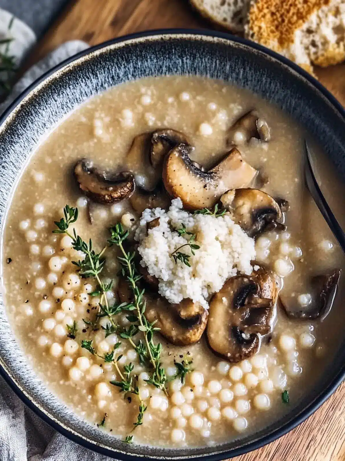 Creamy Mushroom & Pearl Couscous Soup: A Cozy Delight 5 Creamy Mushroom & Pearl Couscous Soup