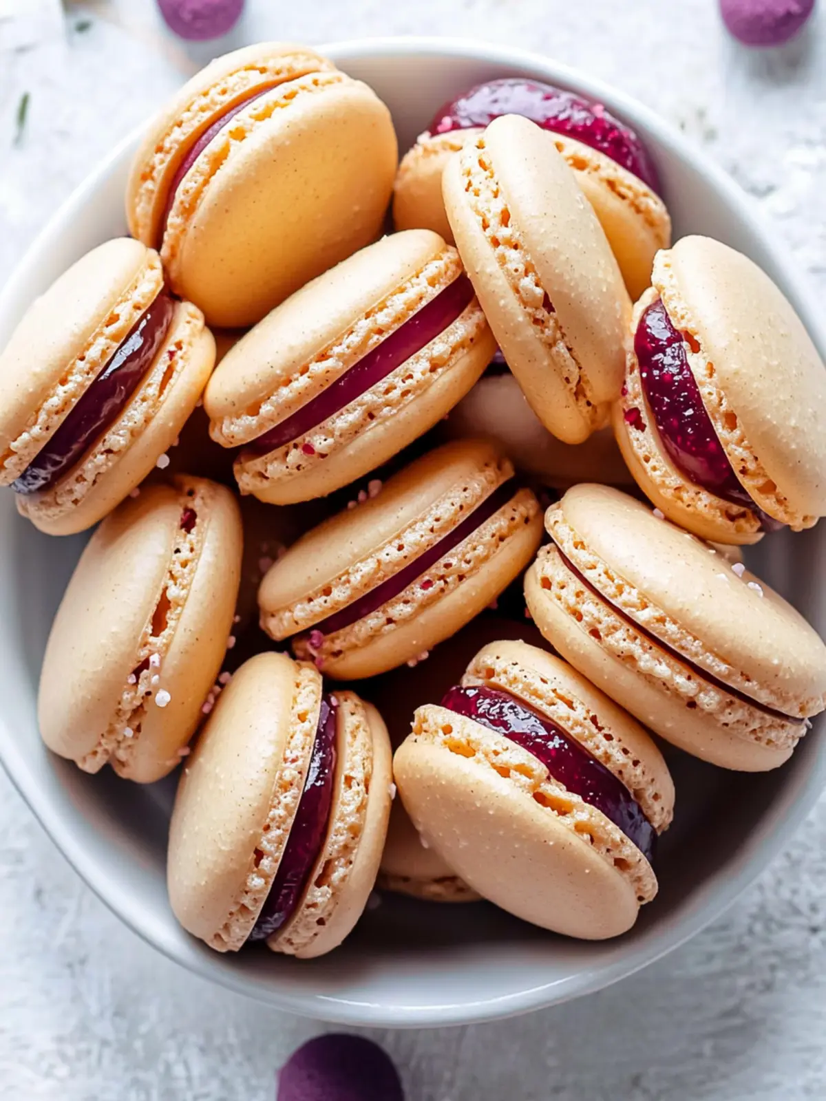 Peanut Butter and Jelly Macarons That Bring Back Childhood Joy 4 Peanut Butter and Jelly Macarons