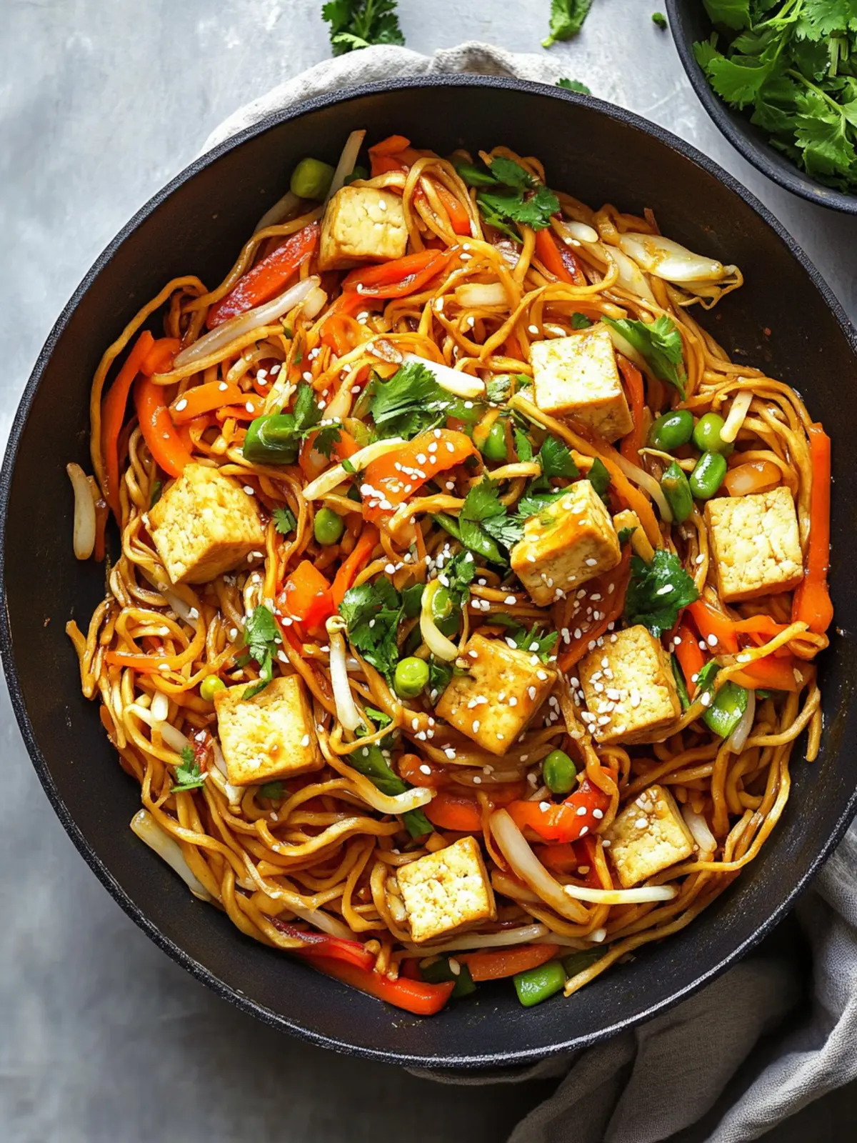Savory Vegetable Lo Mein with Crispy Tofu Delight 4 Vegetable Lo Mein Crispy Tofu