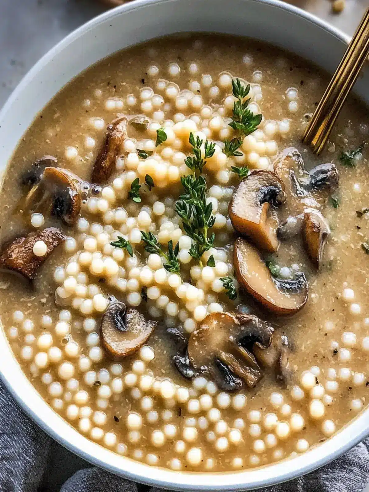Creamy Mushroom & Pearl Couscous Soup: A Cozy Delight 2 Creamy Mushroom & Pearl Couscous Soup