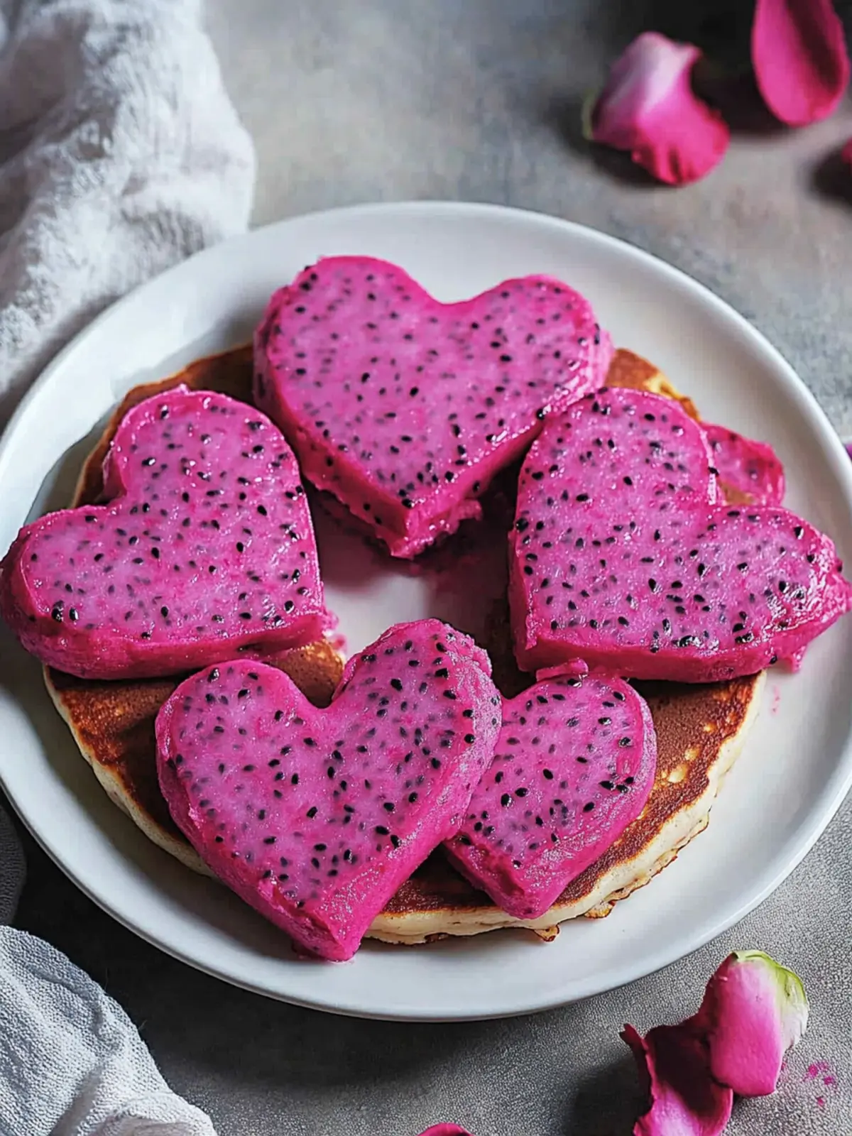 Heart Shaped Dragon Fruit Pancakes for a Sweet Surprise 4 Heart Shaped Dragon Fruit Pancakes