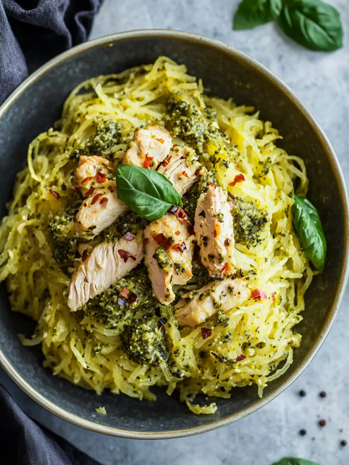 Chicken Pesto Spaghetti Squash: A Flavorful Twist on Dinner 4 Chicken Pesto Spaghetti Squash
