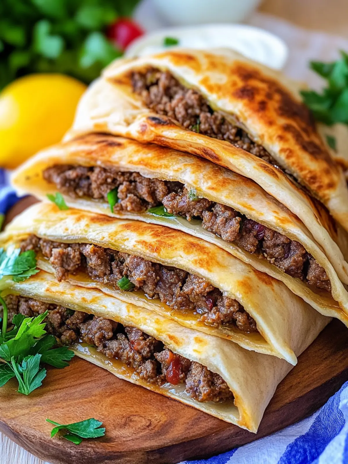 Savor Egyptian Meat Stuffed Pita for a Flavorful Meal! 3 Egyptian Meat Stuffed Pita