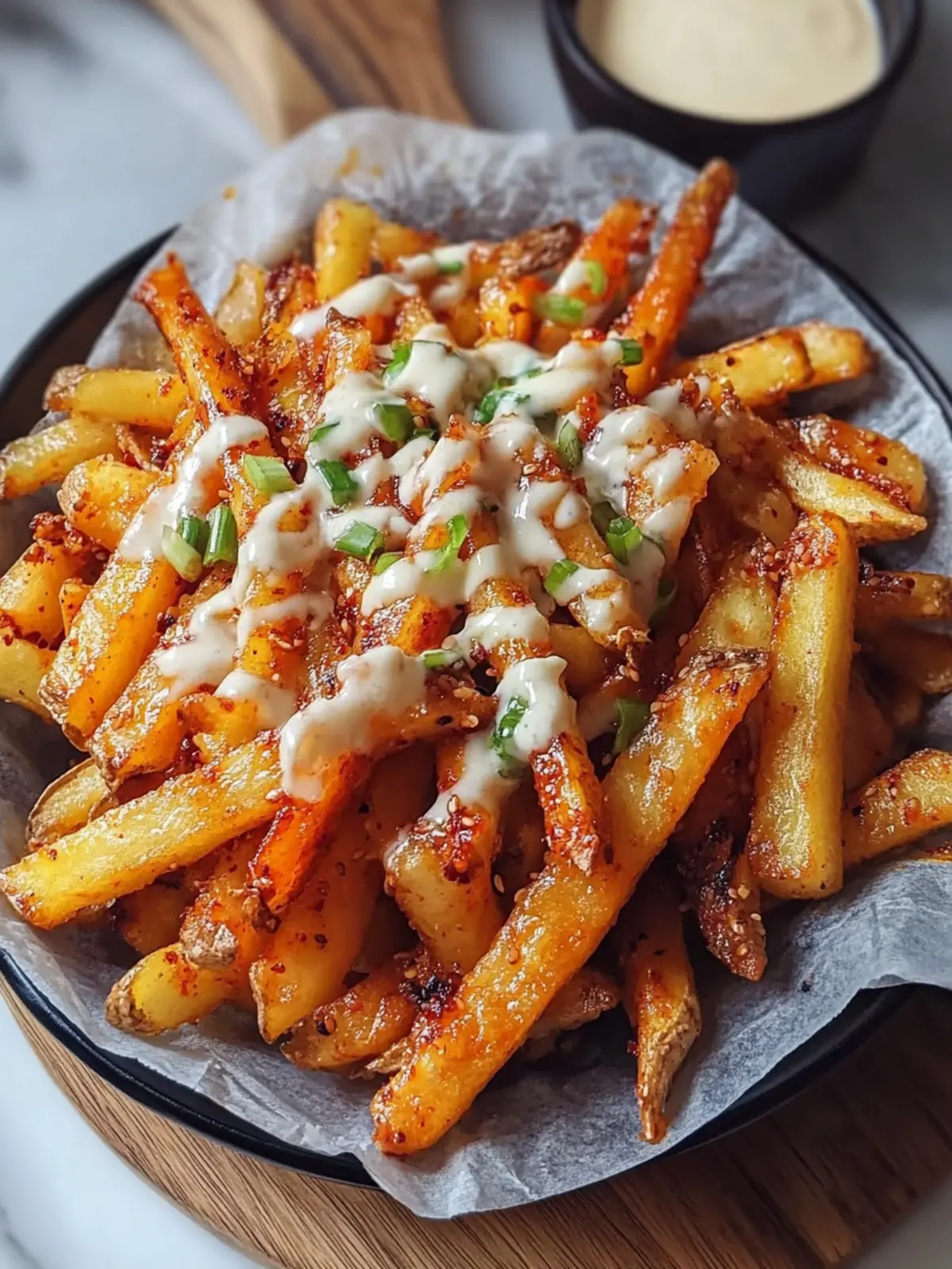 Irresistible Kimchi Fries with Spicy Mayo for Ultimate Flavor 3 Kimchi Fries with Spicy Mayo