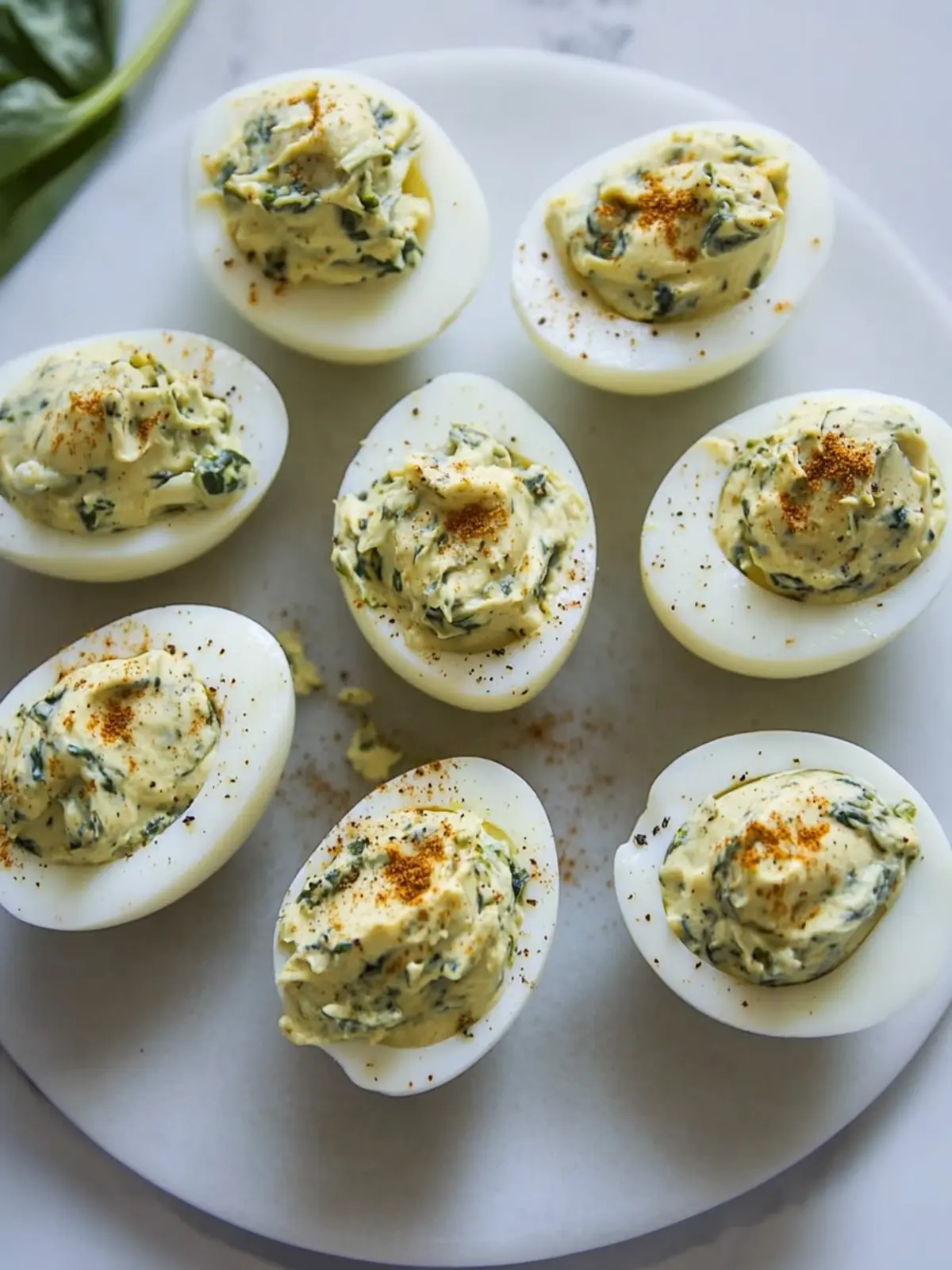 Delicious Spinach Artichoke Deviled Eggs for Keto Lovers 4 Spinach Artichoke Deviled Eggs