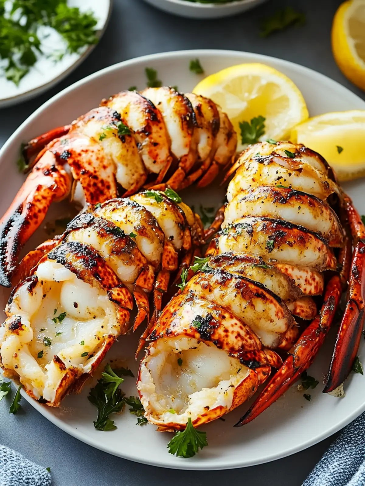 Mouthwatering Grilled Lobster Tail in Garlic Butter for Two 2 Grilled Lobster Tail in Garlic Butter