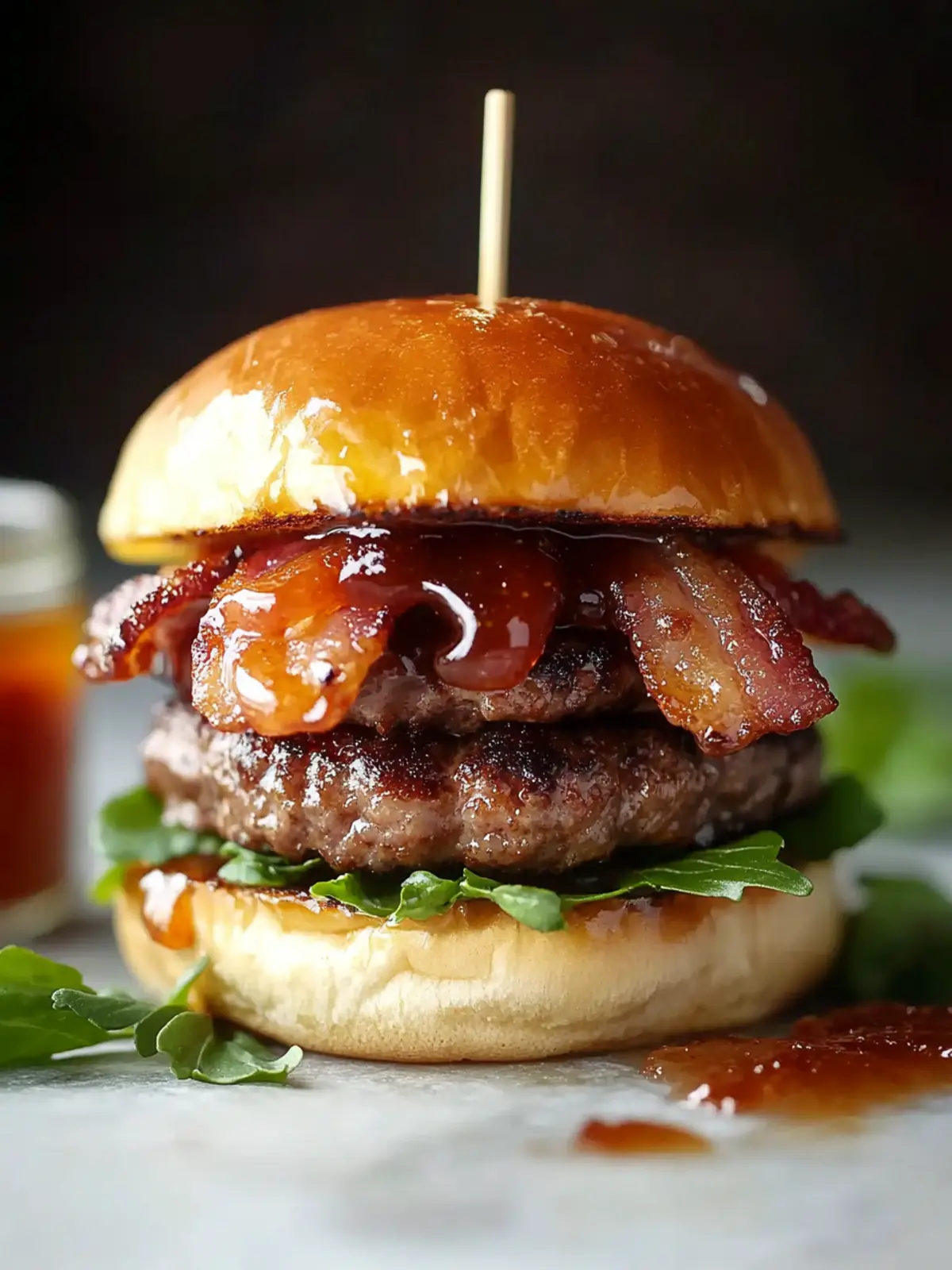 Indulge in Honey Drizzled Bacon Jam Smash Burger Bliss 4 Honey Drizzled Bacon Jam Smash Burger