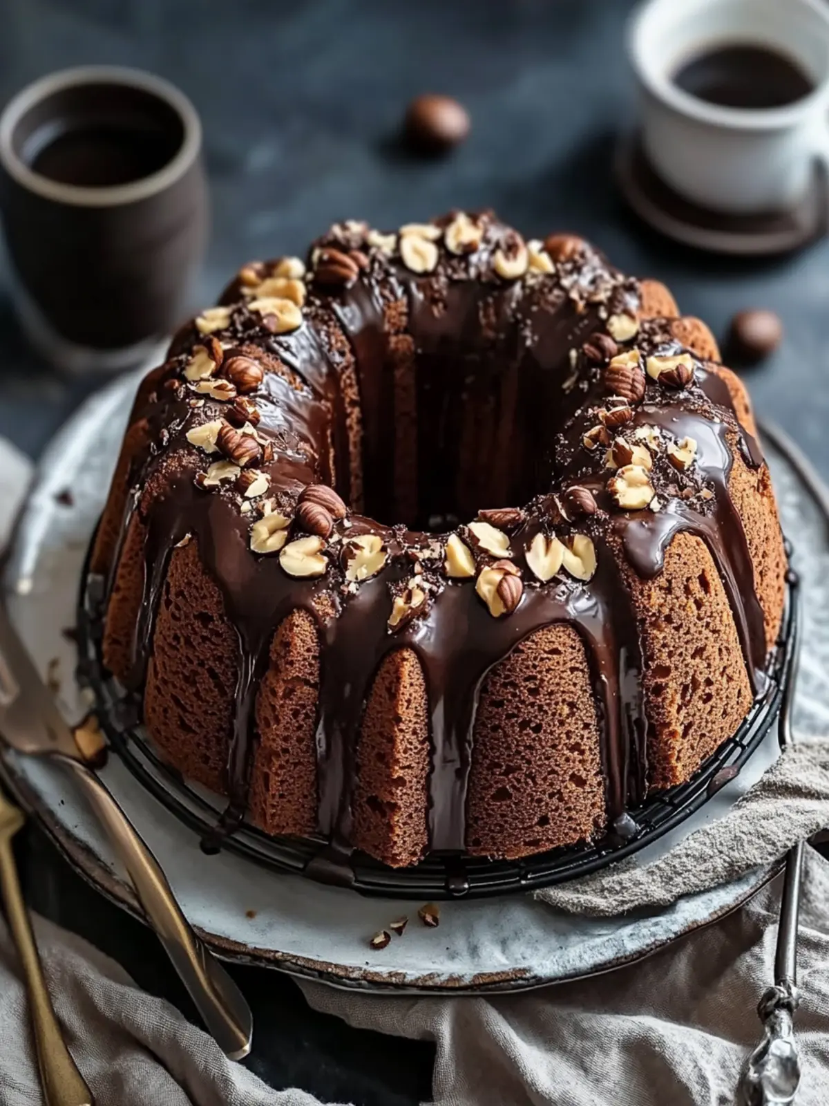 Irresistible Hazelnut Bundt Cake with Espresso & Chocolate Glaze 3 Hazelnut Bundt Cake with Espresso & Chocolate Glaze