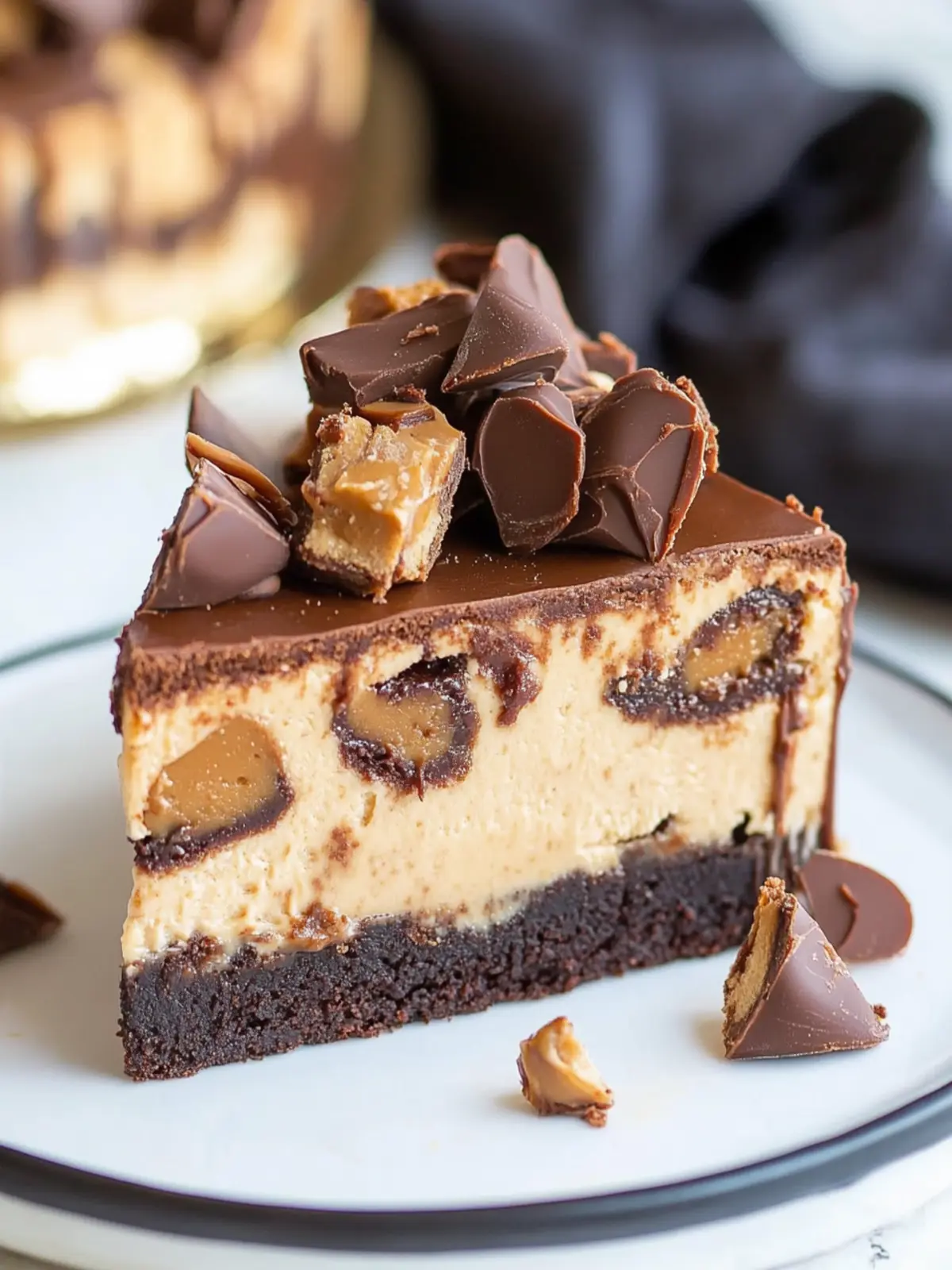 Peanut Butter Cup Brownie Cheesecake: Indulge in Sweet Bliss 5 Peanut Butter Cup Brownie Cheesecake