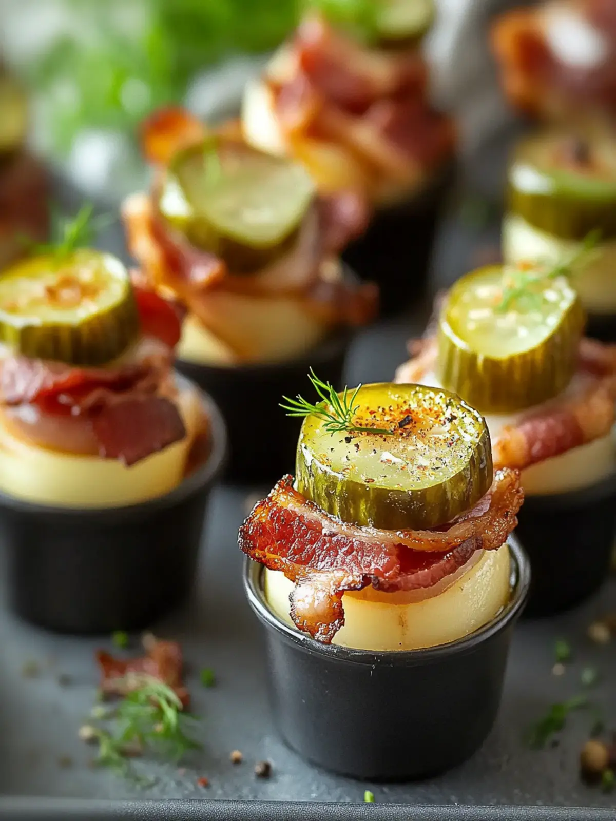 Cheese Dill Pickle Bacon Shots: The Party Snack of Your Dreams 5 Cheese Dill Pickle Bacon Shots