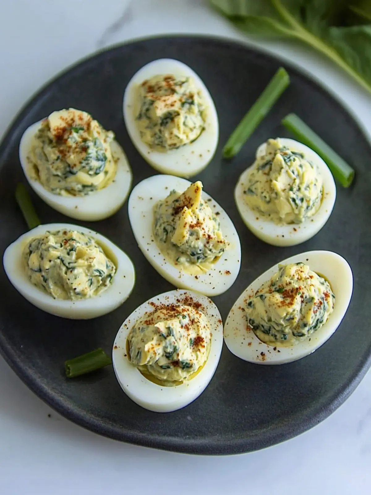 Delicious Spinach Artichoke Deviled Eggs for Keto Lovers 5 Spinach Artichoke Deviled Eggs
