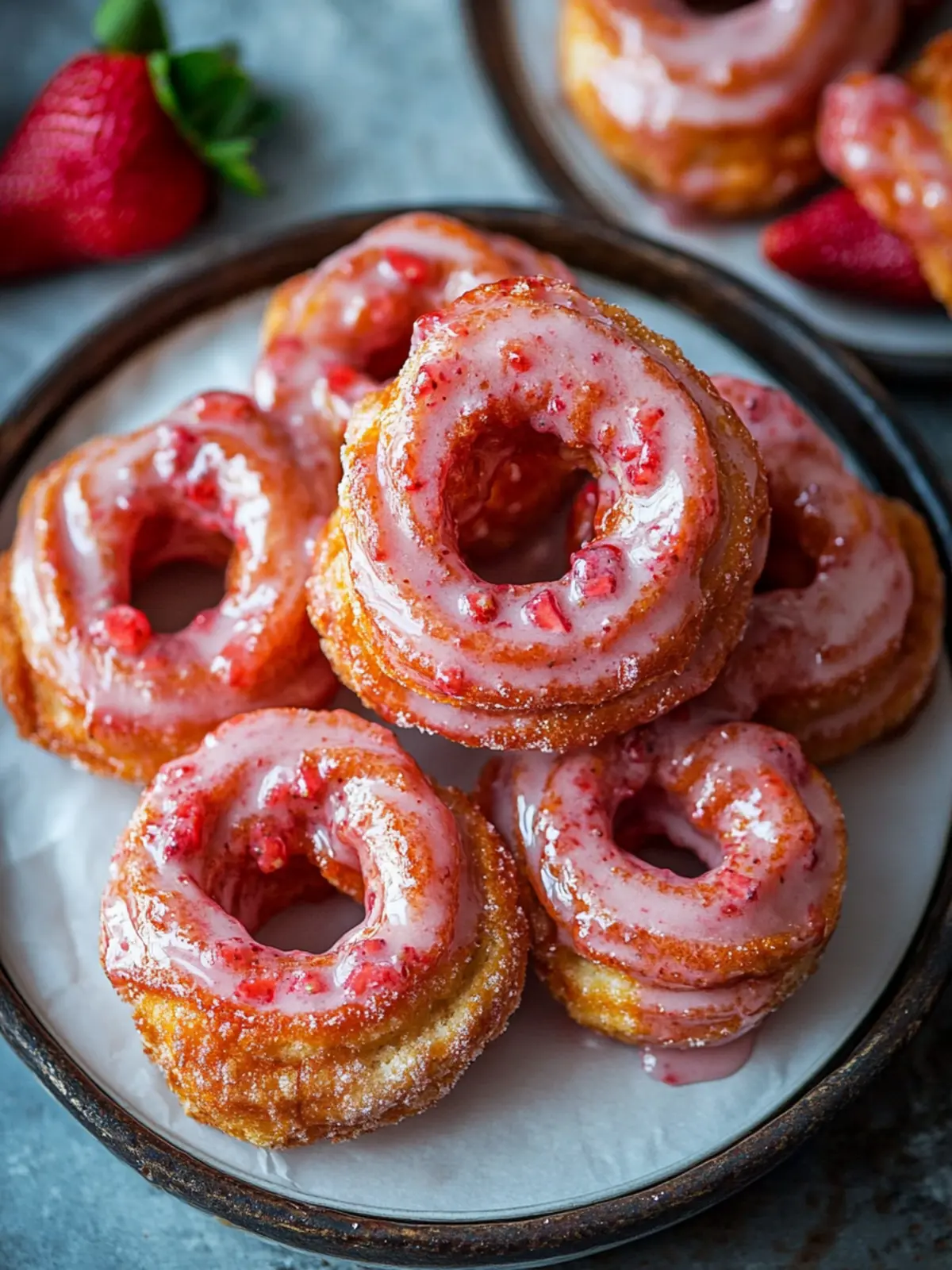 Delicious Strawberry Glazed French Crullers You Can Make Today 3 Strawberry Glazed French Crullers