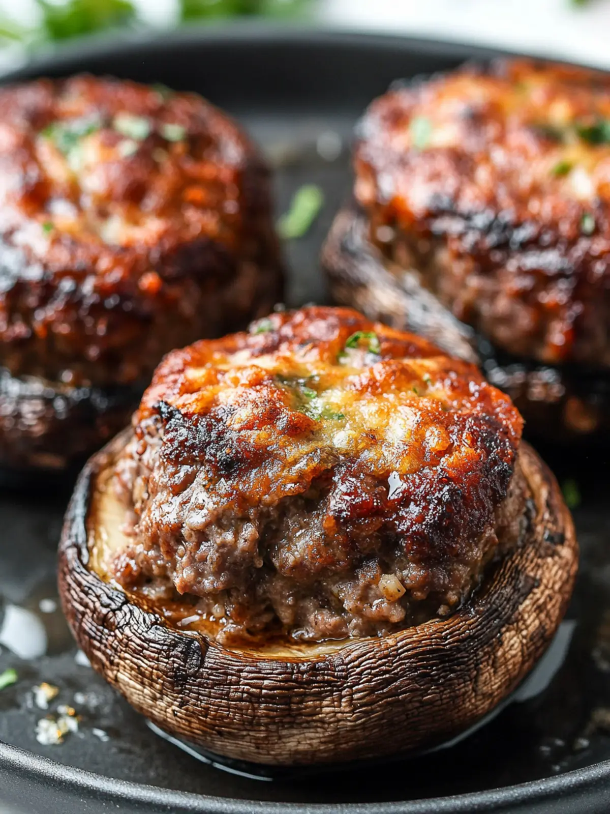 Keto Stuffed Portobello Mushrooms with Meatloaf You've Gotta Try 3 Keto Stuffed Portobello Mushrooms with Meatloaf