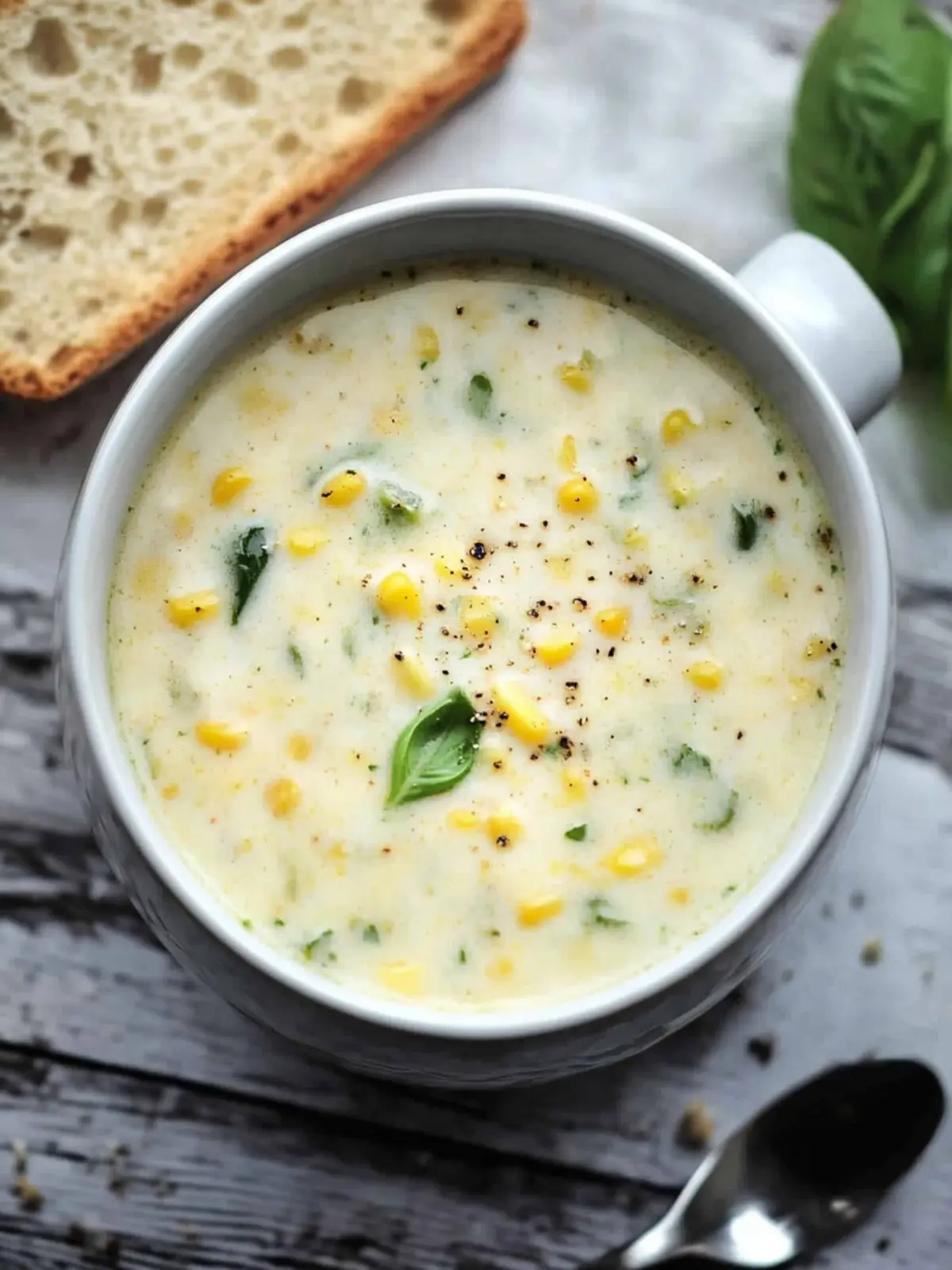 Savory Basil Corn Chowder: A Creamy Feast in Just 25 Minutes 4 Basil Corn Chowder