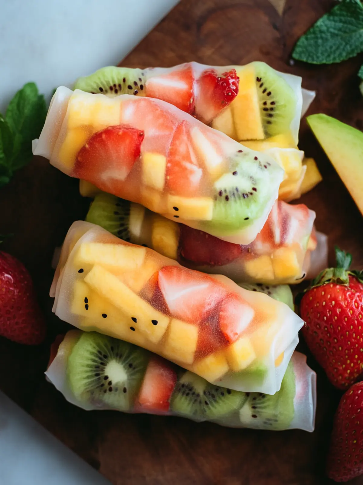Fruit Spring Rolls - Refreshing Kid-Approved Snack Idea 4 Fruit Spring Rolls