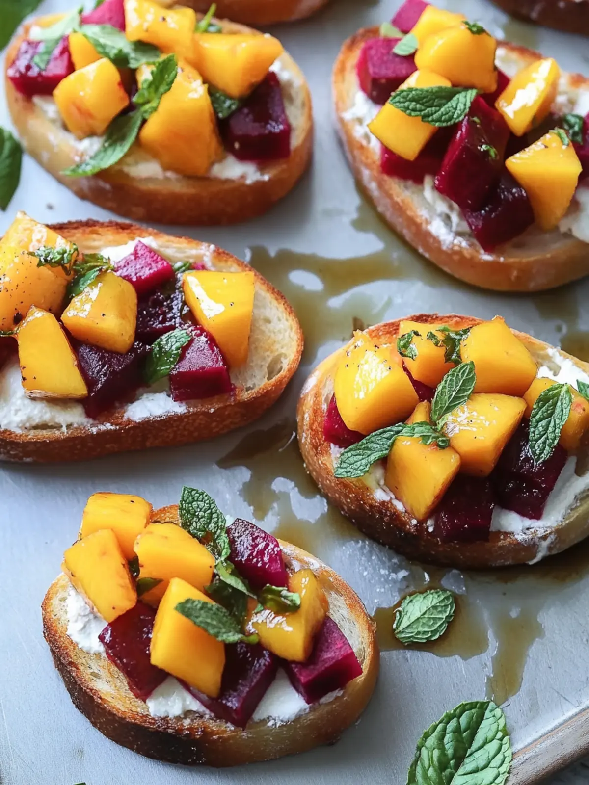 Mint Mango Beet Bruschetta: A Fresh Take on Appetizers 2 Mint Mango Beet Bruschetta