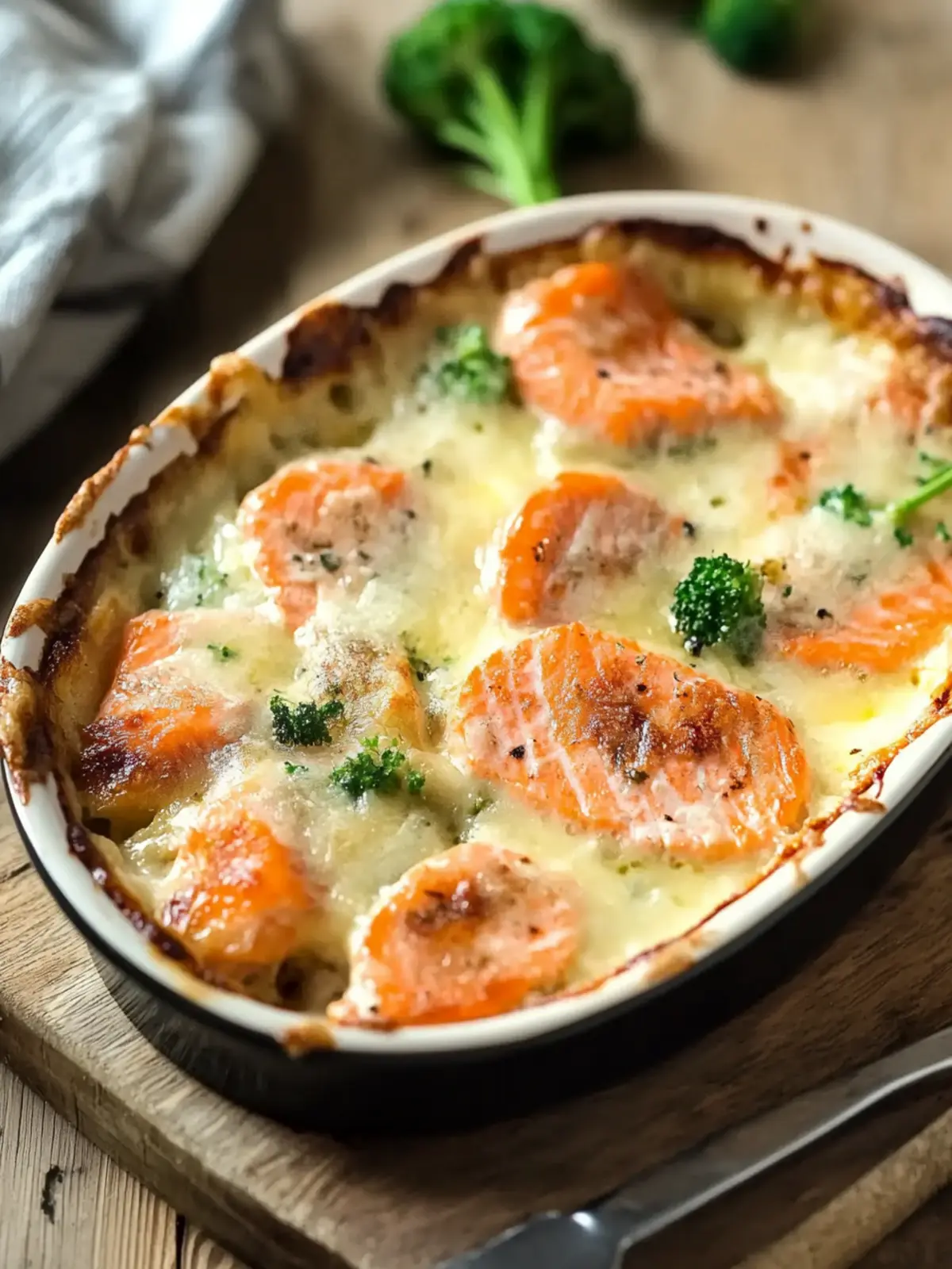 Delicious Salmon Gratin with Cheesy Broccoli Goodness 2 Salmon Gratin