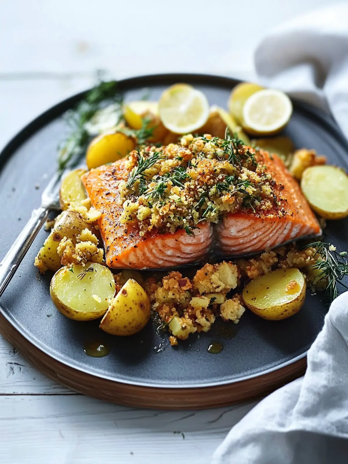 Crispy Herb-Crusted Salmon with Potatoes for Dinner Bliss 5 Herb-Crusted Salmon with Potatoes