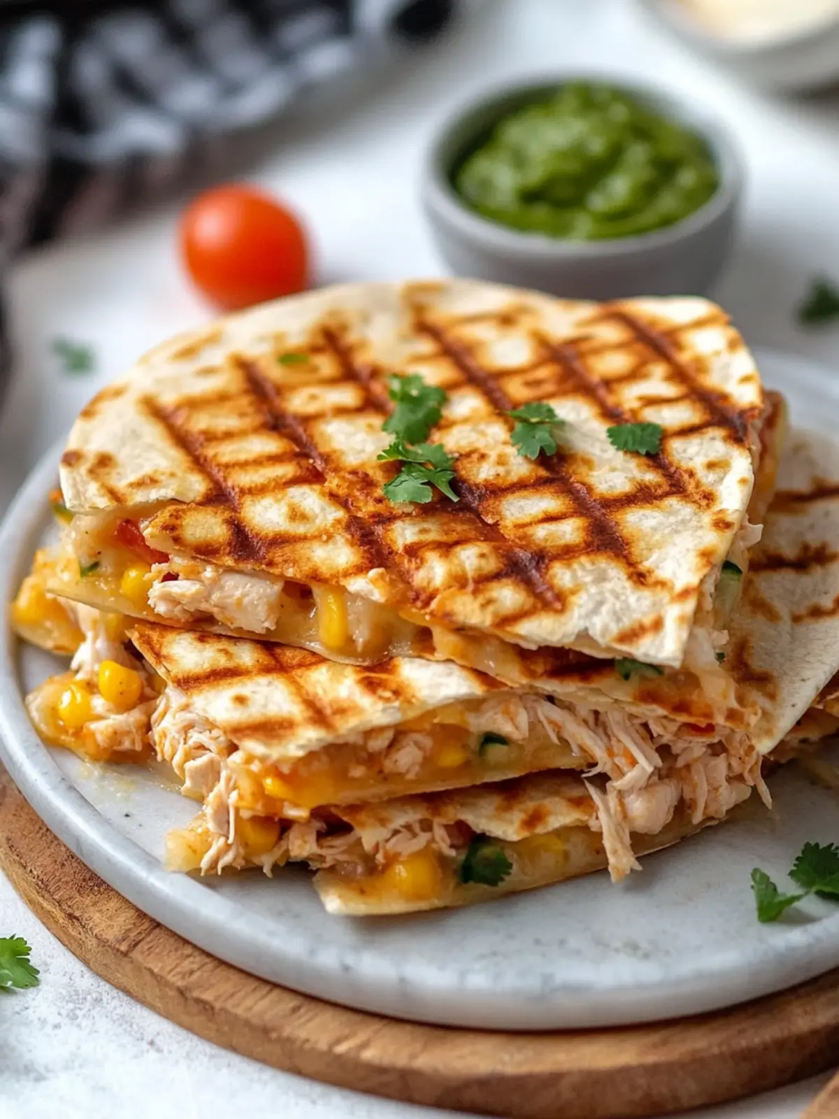 Delicious Chicken Quesadilla Chaffle for Easy Low-Carb Meals 2 Chicken Quesadilla Chaffle