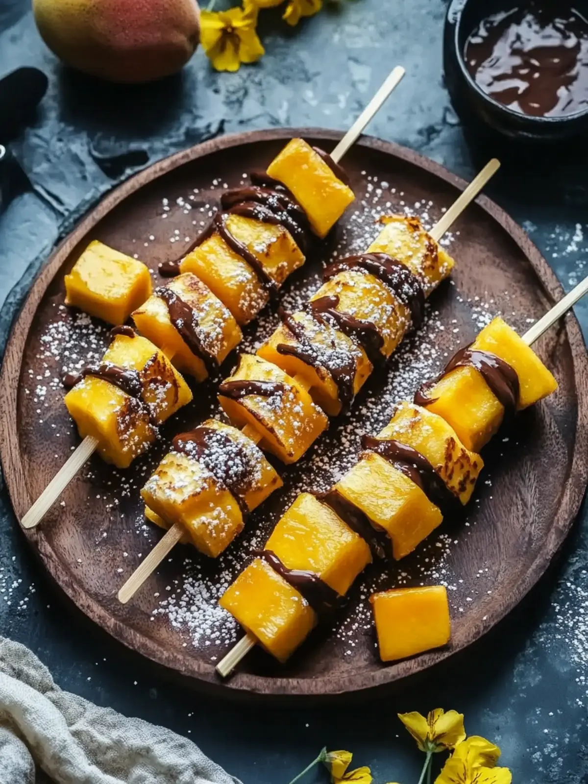 Mango Pancake Skewers with Nutella for a Fun Breakfast Twist 4 Mango Pancake Skewers with Nutella