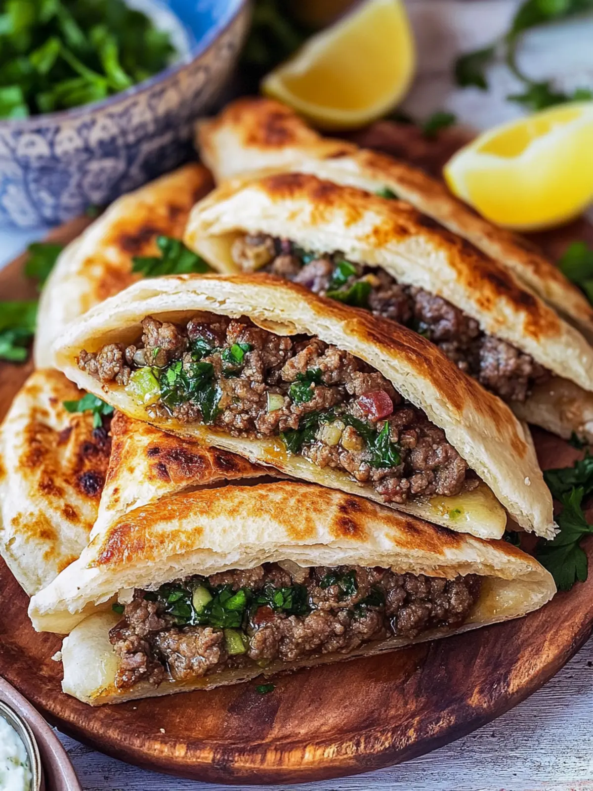Savor Egyptian Meat Stuffed Pita for a Flavorful Meal! 2 Egyptian Meat Stuffed Pita
