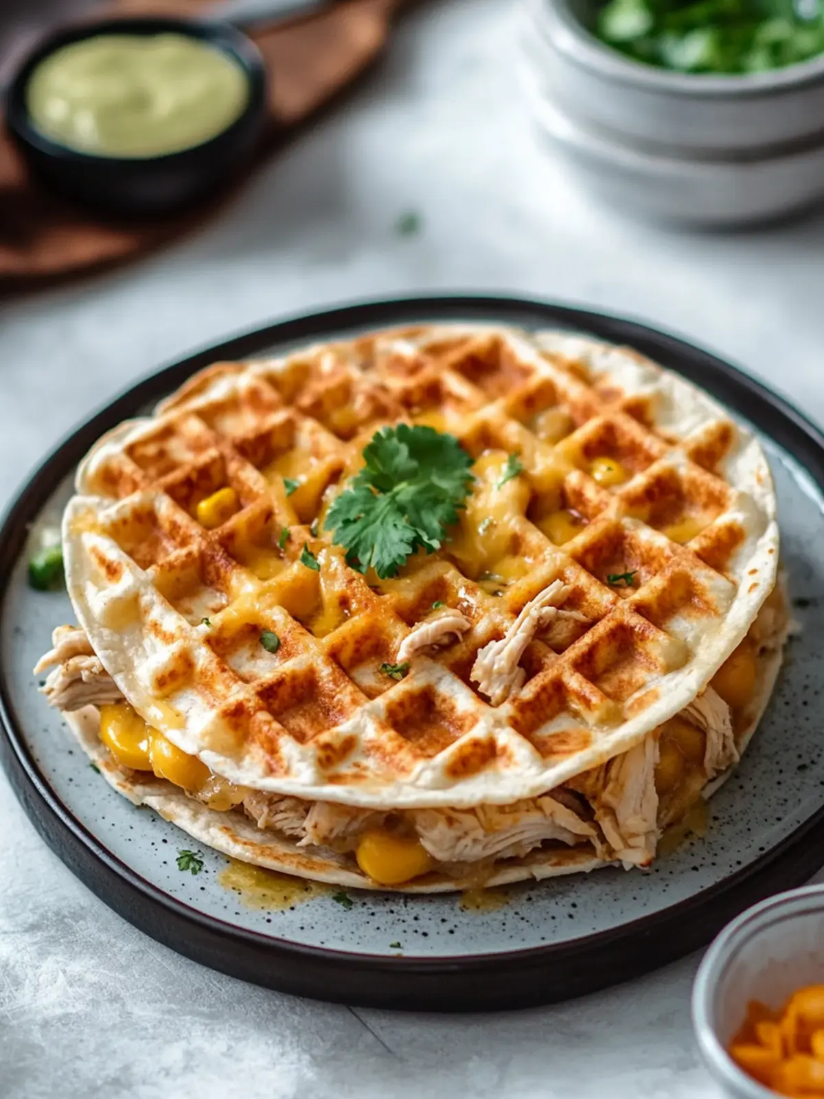 Delicious Chicken Quesadilla Chaffle for Easy Low-Carb Meals 3 Chicken Quesadilla Chaffle