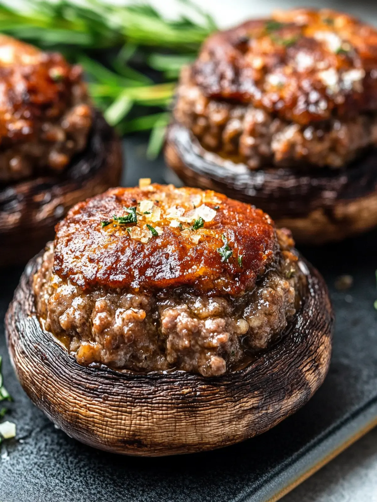 Keto Stuffed Portobello Mushrooms with Meatloaf You've Gotta Try 2 Keto Stuffed Portobello Mushrooms with Meatloaf