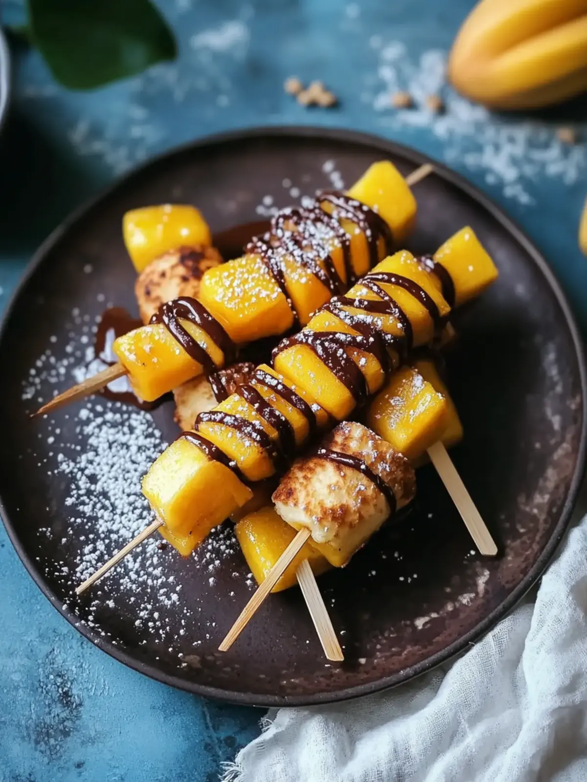 Mango Pancake Skewers with Nutella for a Fun Breakfast Twist 3 Mango Pancake Skewers with Nutella