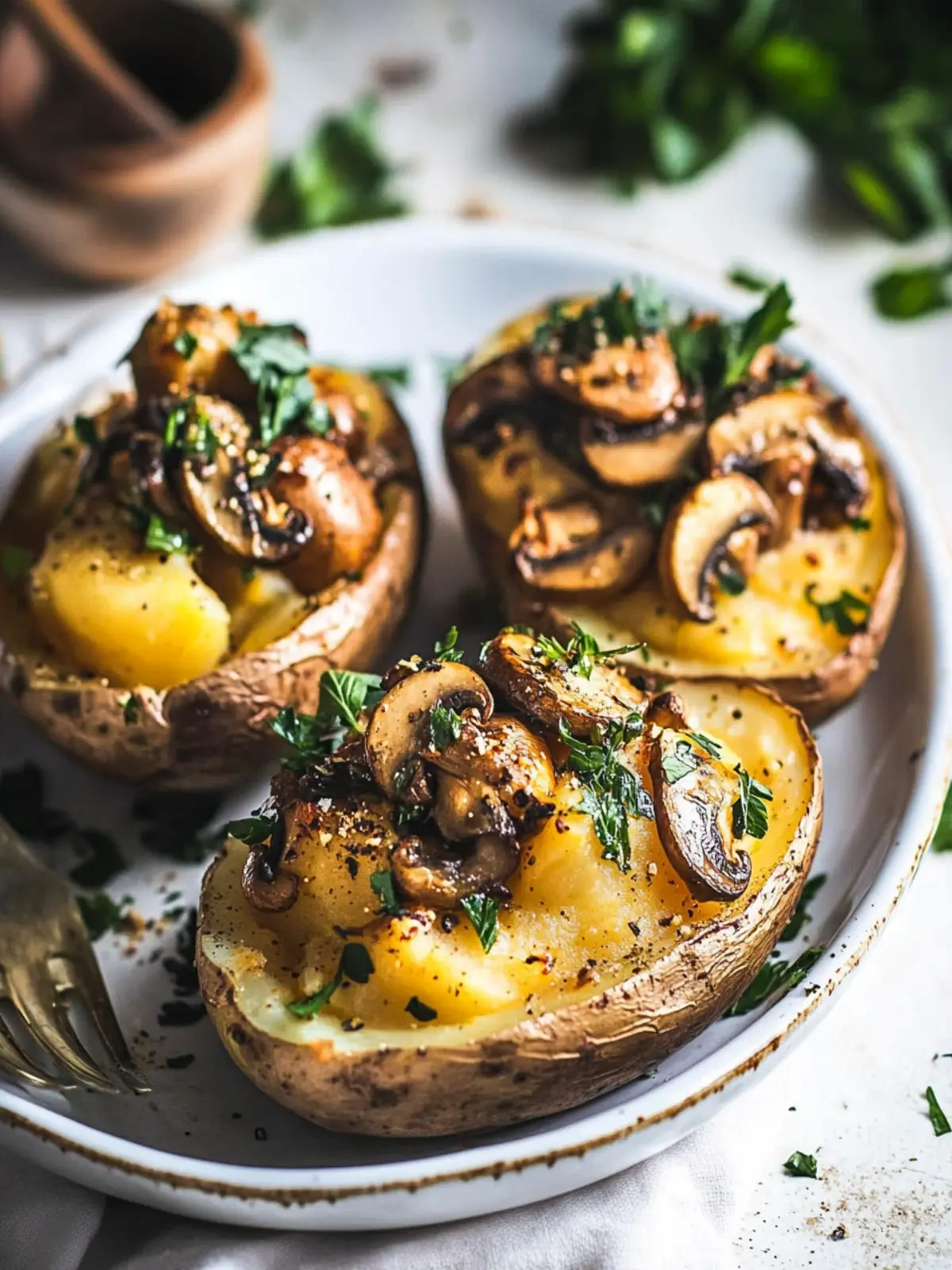 Irresistibly Cheesy Stuffed Baked Potatoes with Mushrooms 5 Stuffed Baked Potatoes with Mushrooms
