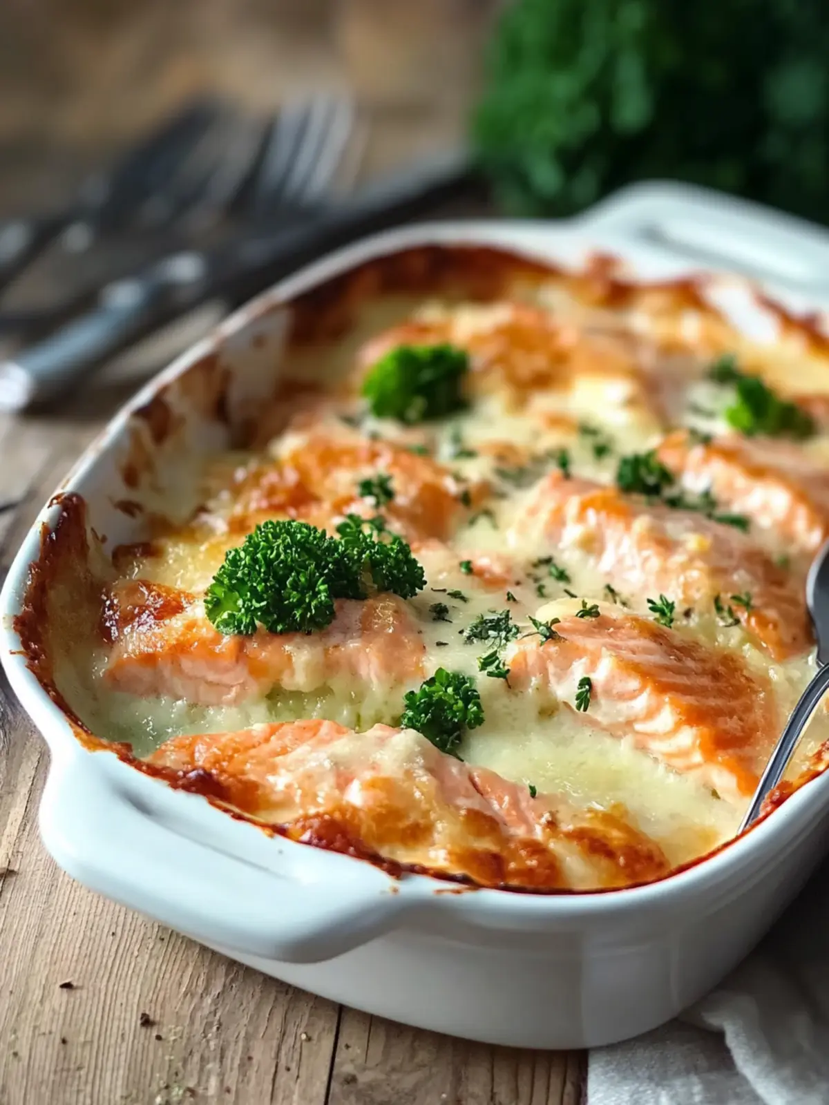 Delicious Salmon Gratin with Cheesy Broccoli Goodness 4 Salmon Gratin
