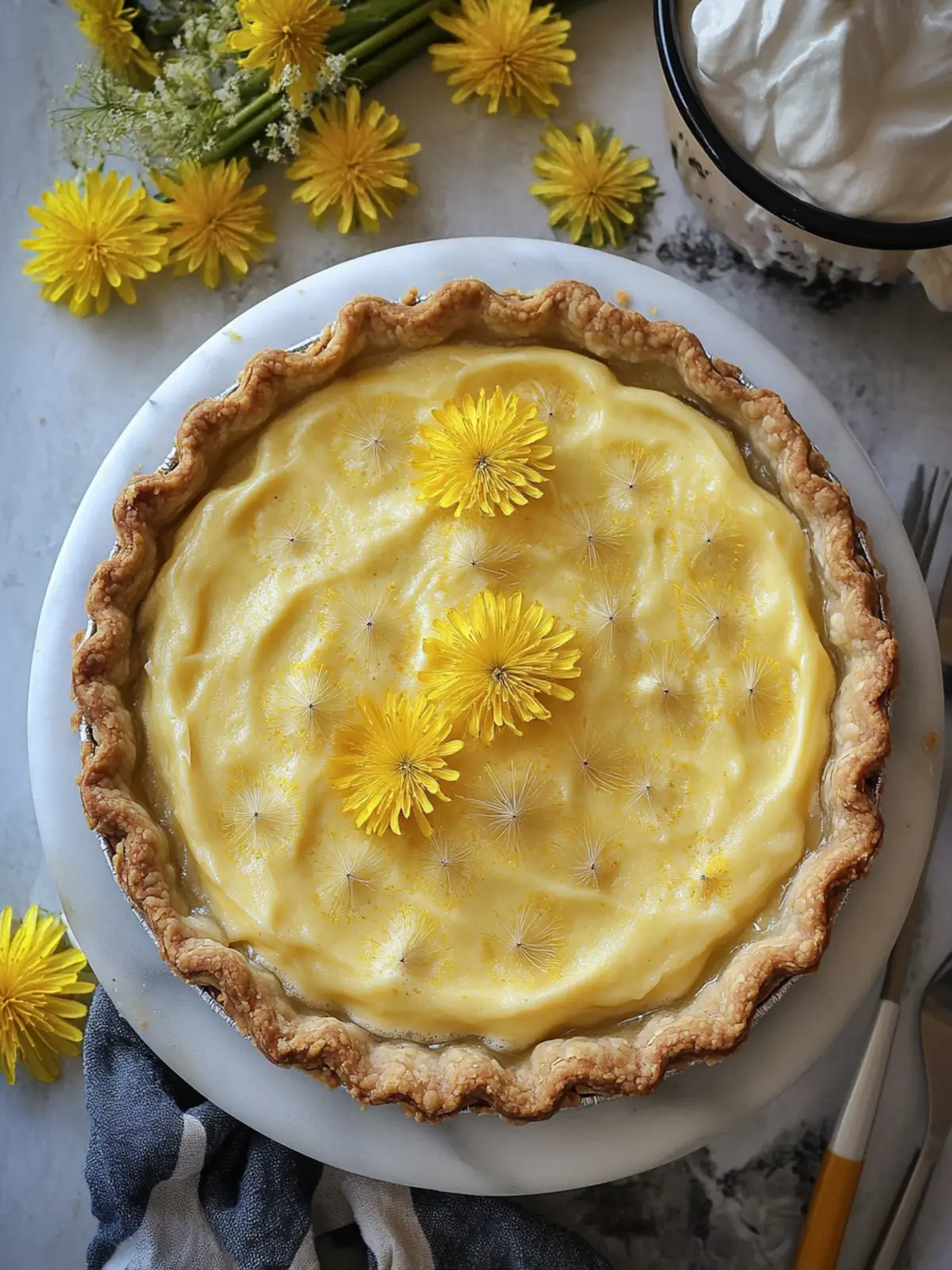 Delightful Dandelion Cream Pie That Brightens Your Spring 5 Dandelion Cream Pie