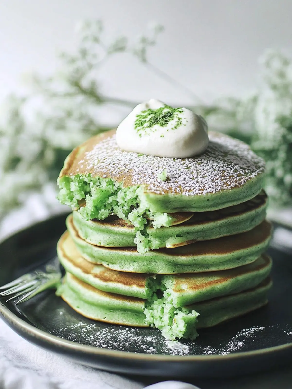 Fluffy Pandan Pancakes with Heavenly Coconut Custard Filling 3 Pandan Pancakes