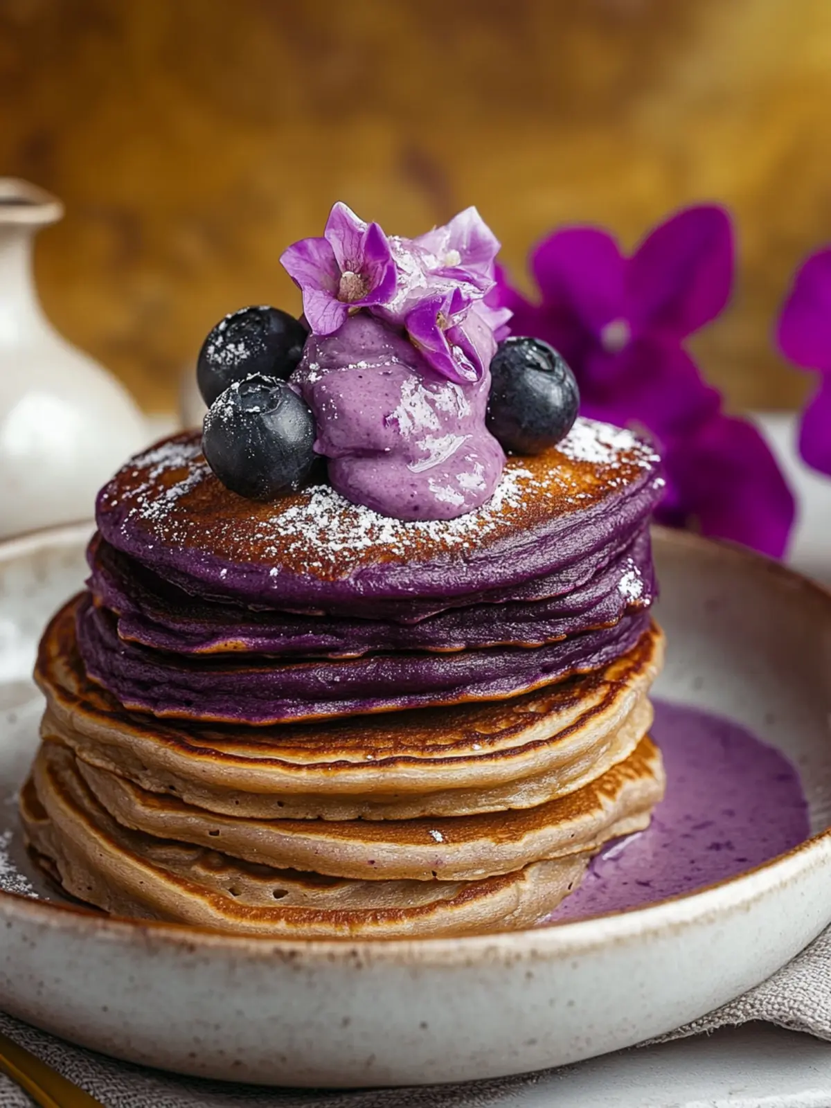 Fluffy Vegan Ube Pancakes for a Vibrant Breakfast Bliss 5 Ube Pancakes