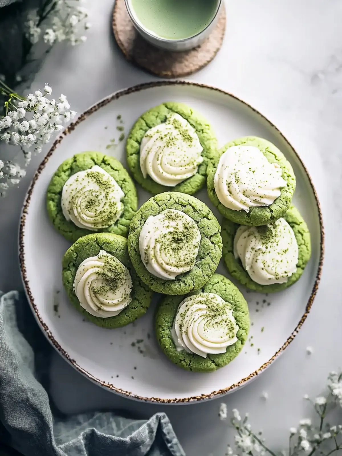 Matcha Latte Cookies: Chewy Delights with Mascarpone Frosting 4 Matcha Latte Cookies