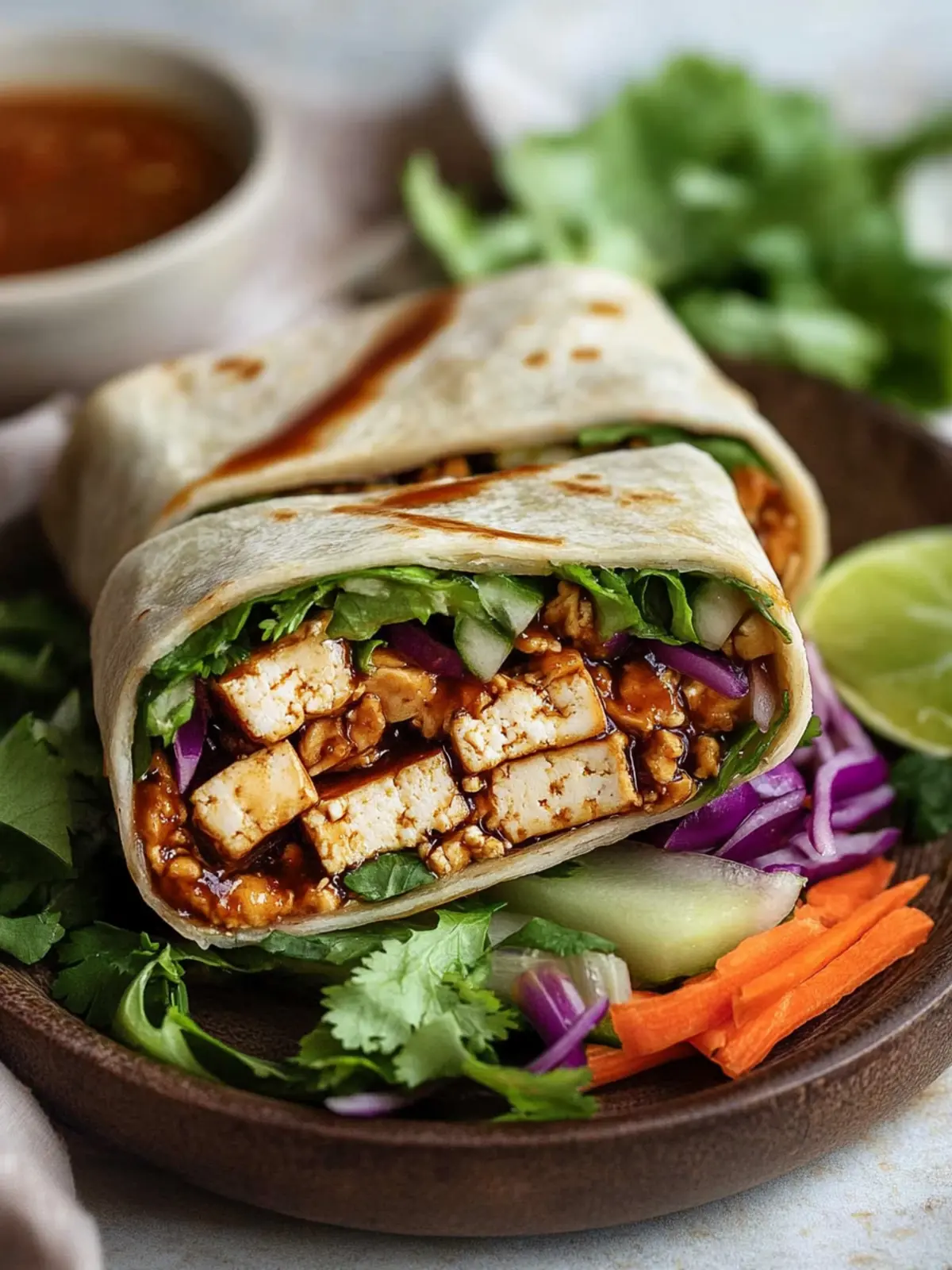 Maple Hoisin Shredded Tofu Wraps: Flavor-Packed Meal Prep! 4 Maple Hoisin Shredded Tofu Wraps