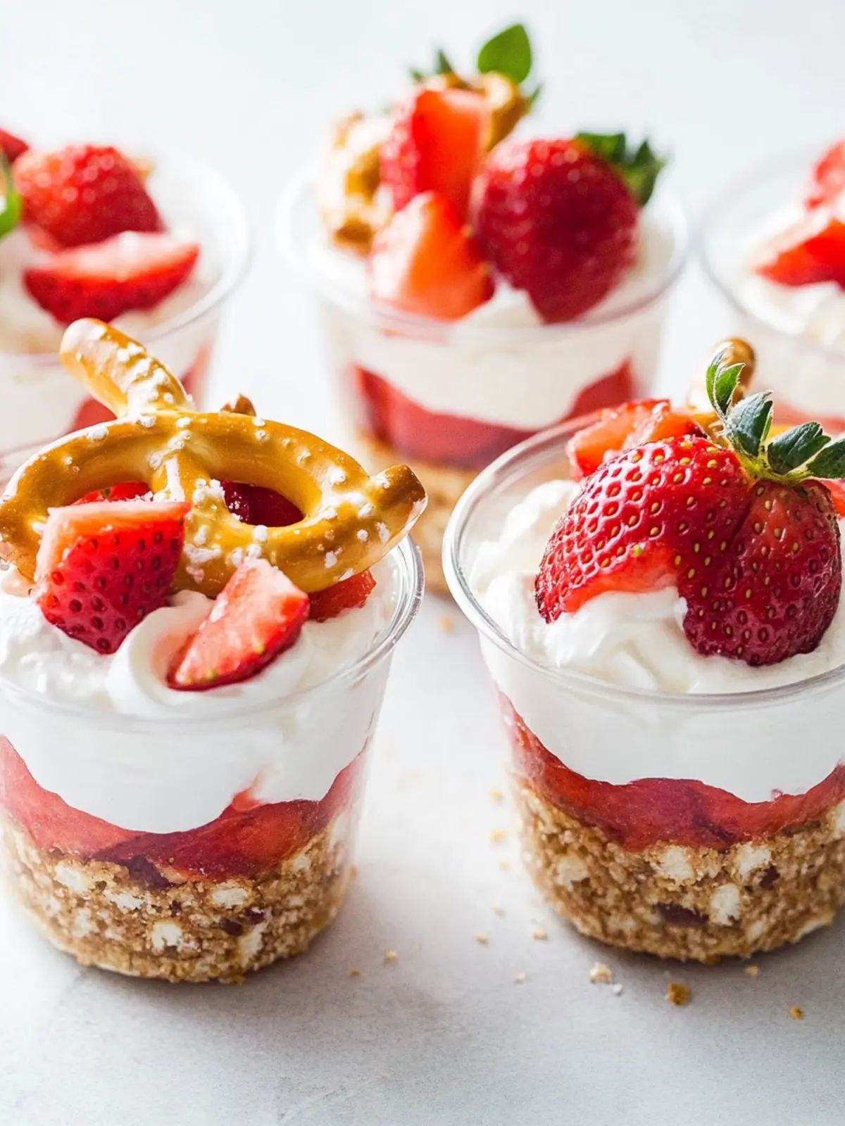 Irresistible Strawberry Pretzel Salad Cups You’ll Adore 2 Strawberry Pretzel Salad Cups