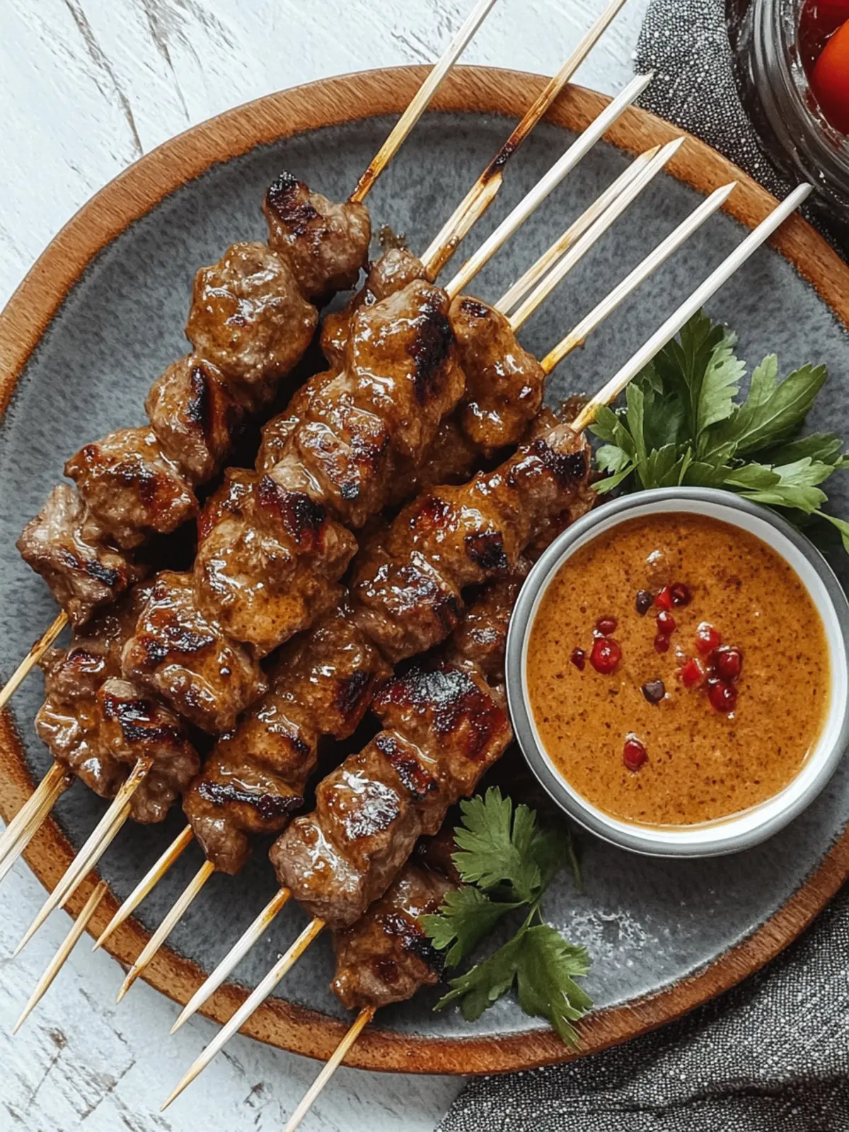Savory Beef Skewers with Spiced Sauce for Bold Flavor Boost 4 Beef Skewers with Spiced Sauce