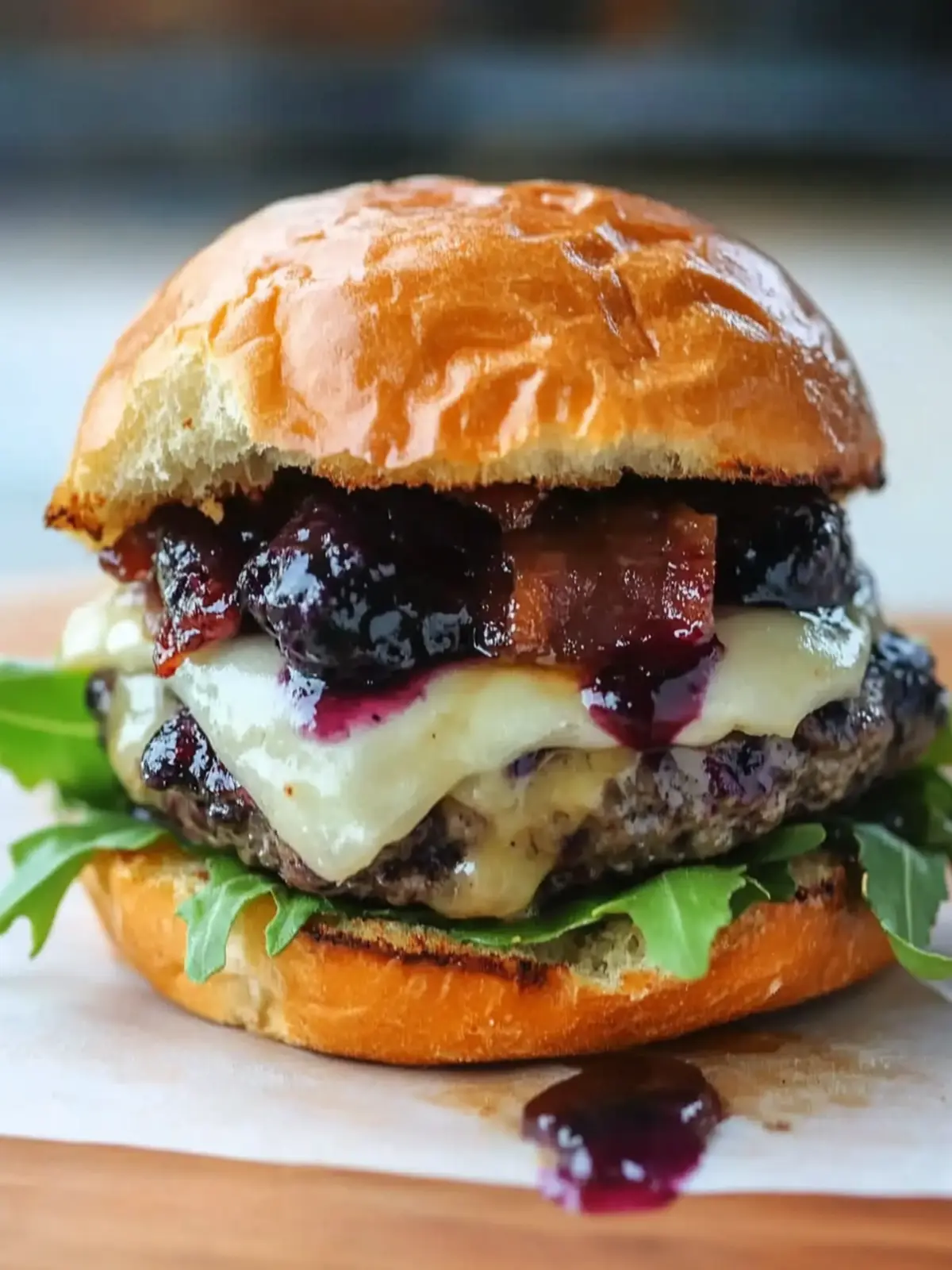 Savor the Flavor: Blueberry Bacon Brie Burger Delight 2 Blueberry Bacon Brie Burger