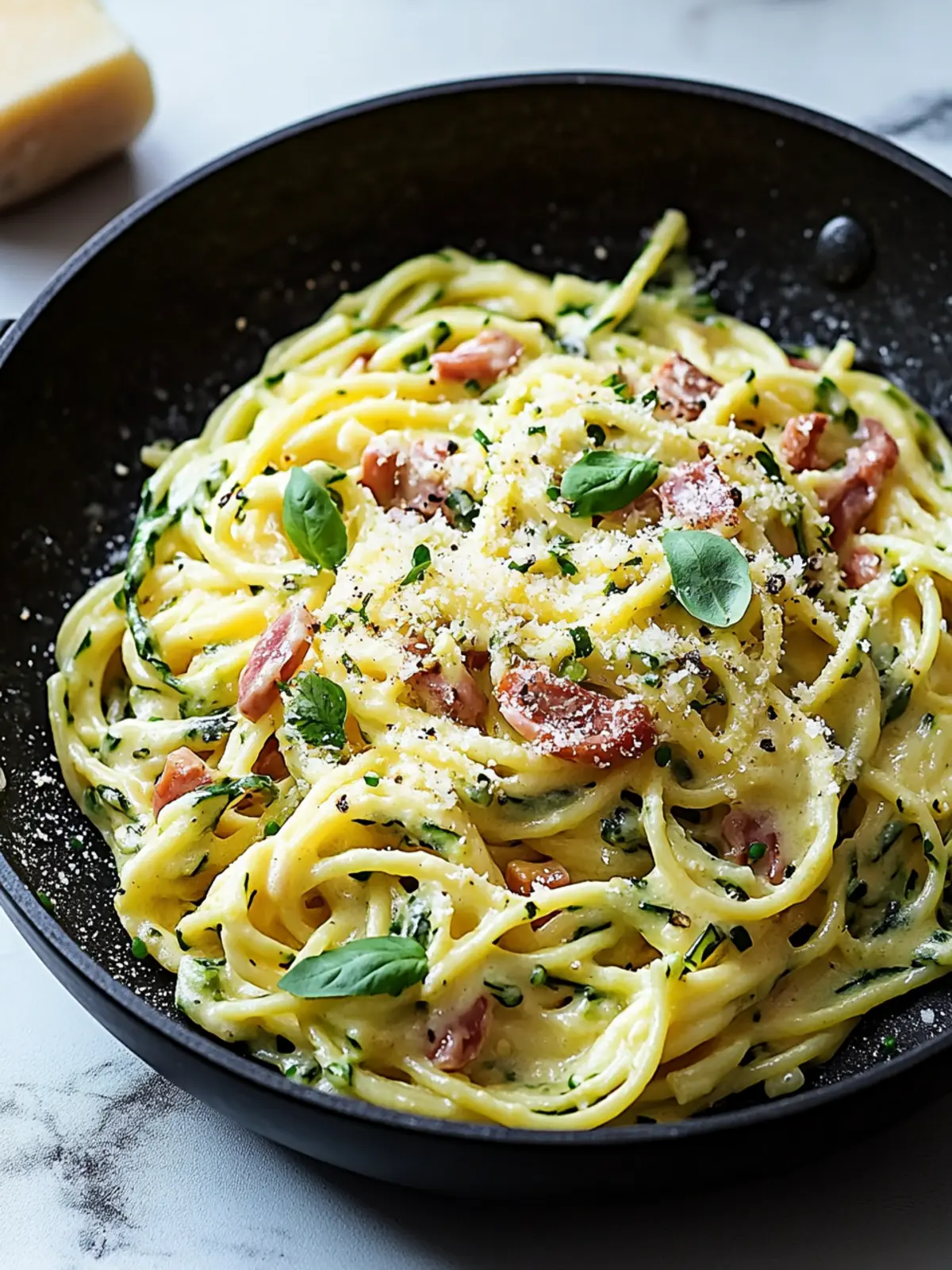 Delectable Carbonara with Zoodles – A Guilt-Free Indulgence 3 Carbonara with Zoodles