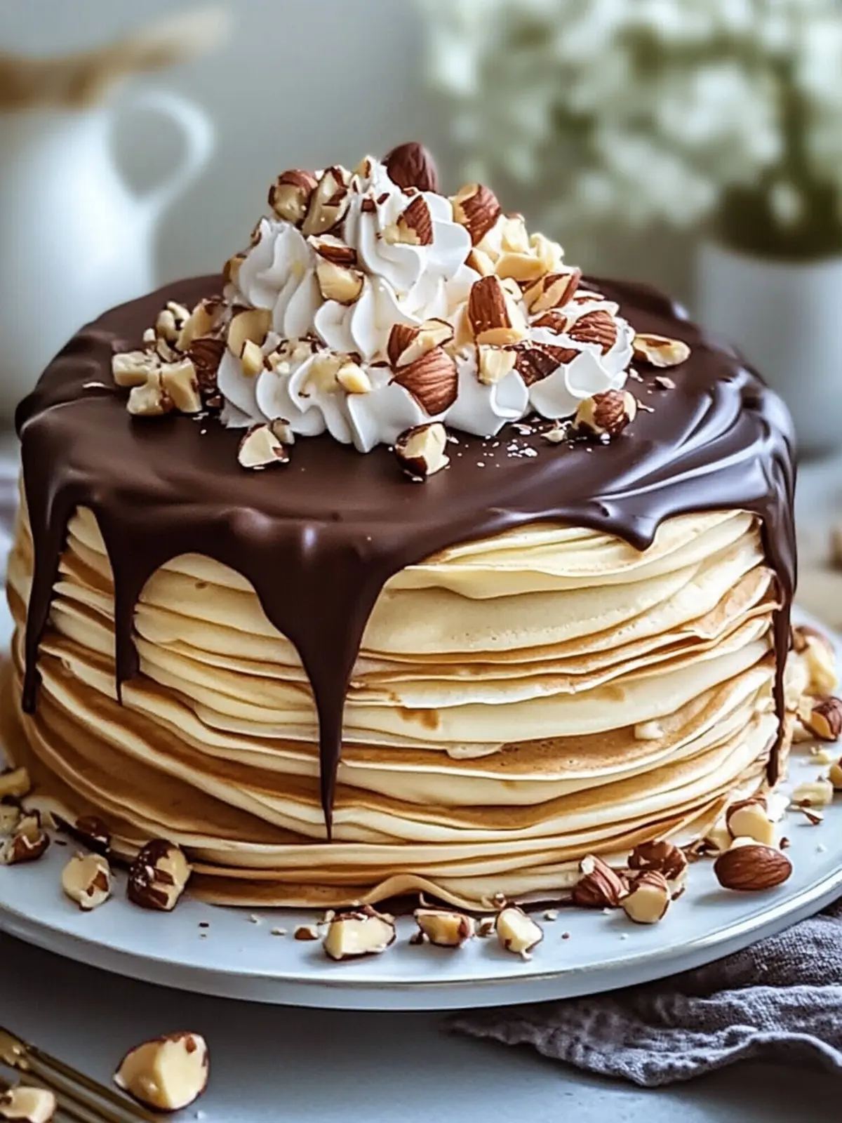 Melt-in-Your-Mouth Chocolate Hazelnut Crepe Cake Delight 2 Chocolate Hazelnut Crepe Cake