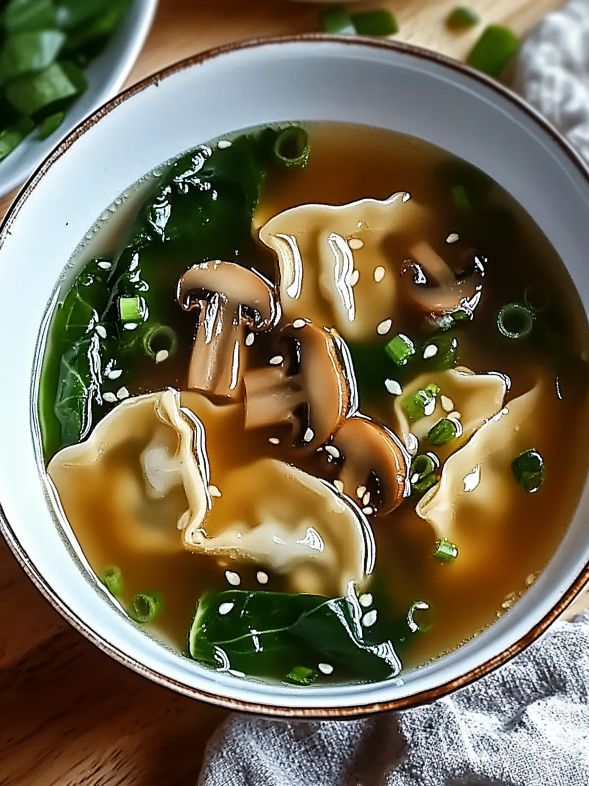 Hearty Potsticker Soup with Mushrooms & Bok Choy Delight 3 Potsticker Soup with Mushrooms & Bok Choy