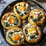 Savory Baked Egg Buns with Spinach and Feta for Brunch Bliss 2 Baked Egg Buns with Spinach and Feta